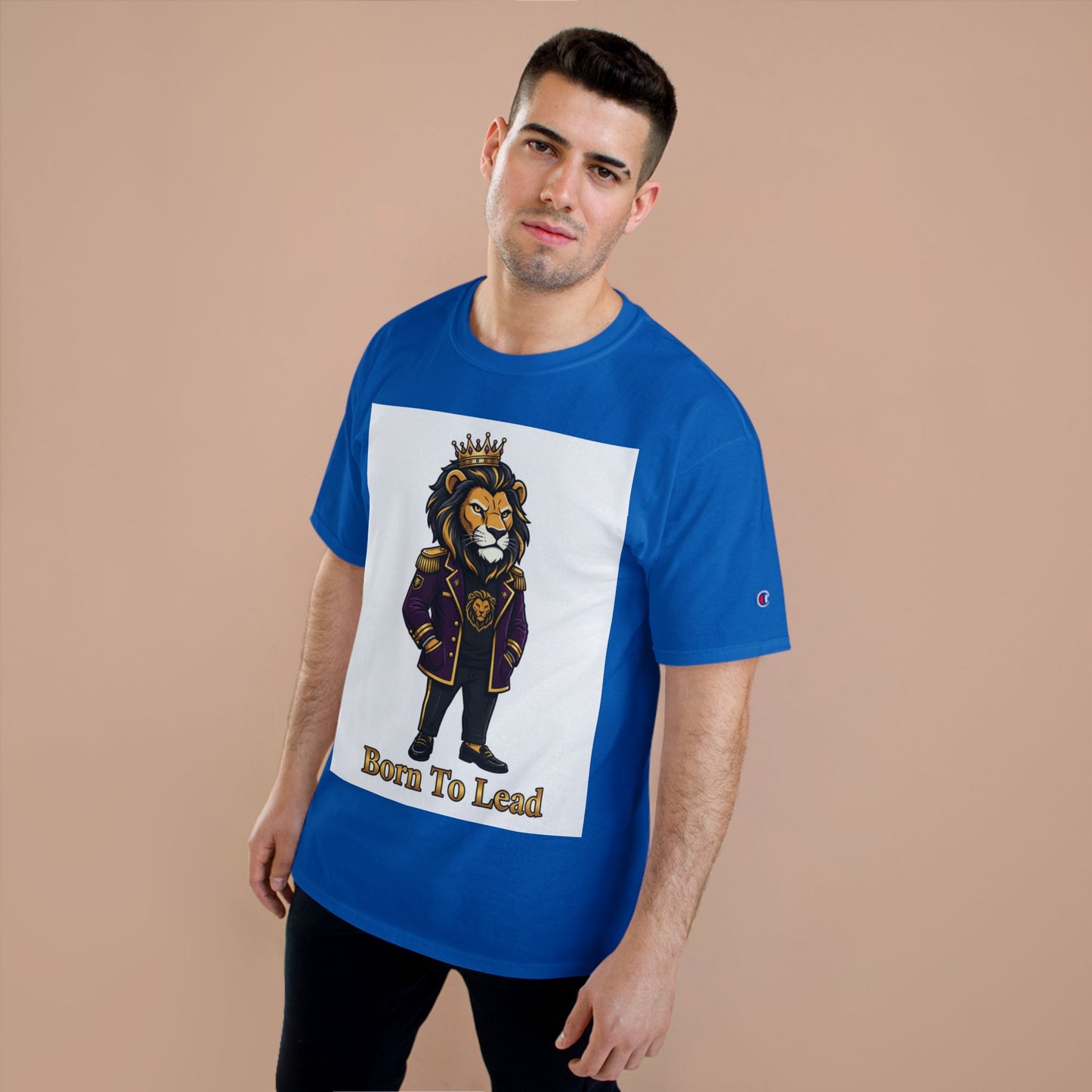 Born To Lead Lion T-Shirt — Regal Crowned Lion Graphic Tee