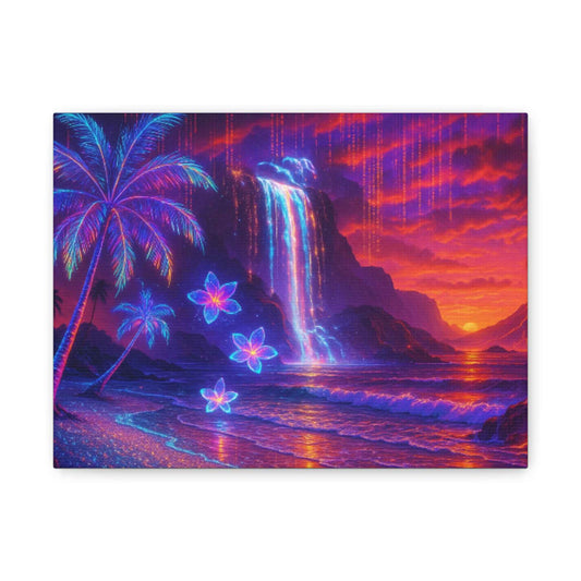 Vibrant Canvas Art, Tropical Wall Decor, Colorful Sunset Print, Beach Home Decor, Bohemian Wall Art