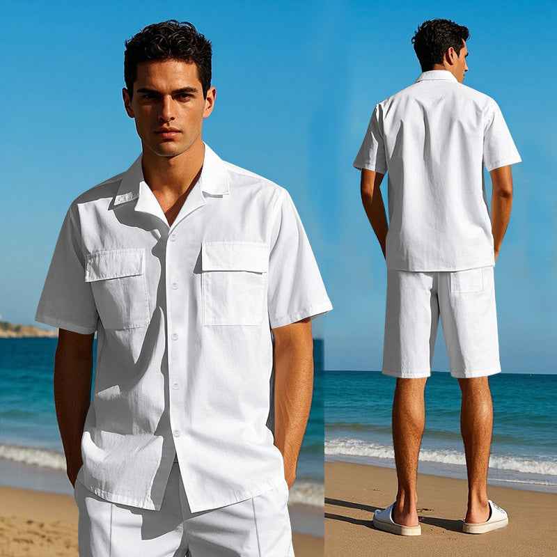 Solid Color Men's Sportswear Suit