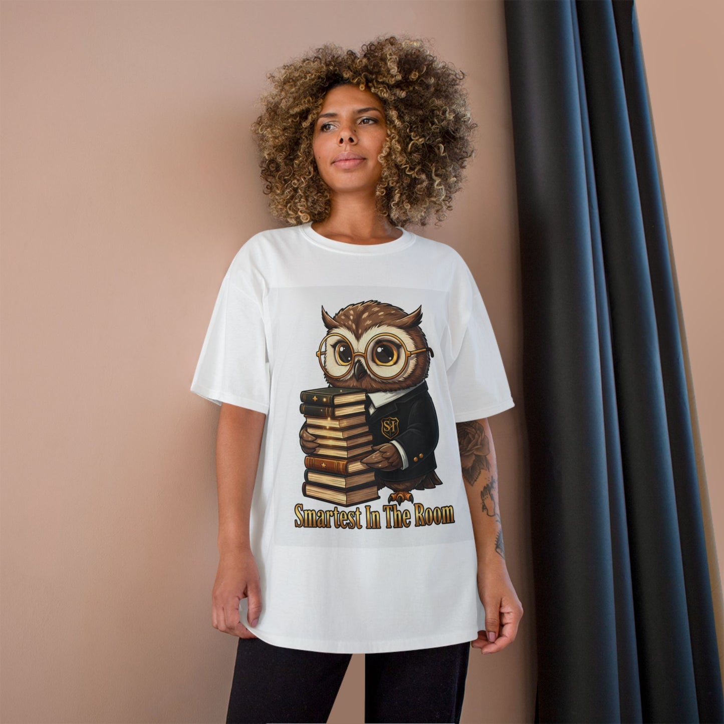 Smartest In The Room Owl T-Shirt — Cute Scholar Graphic Tee for Students & Teachers
