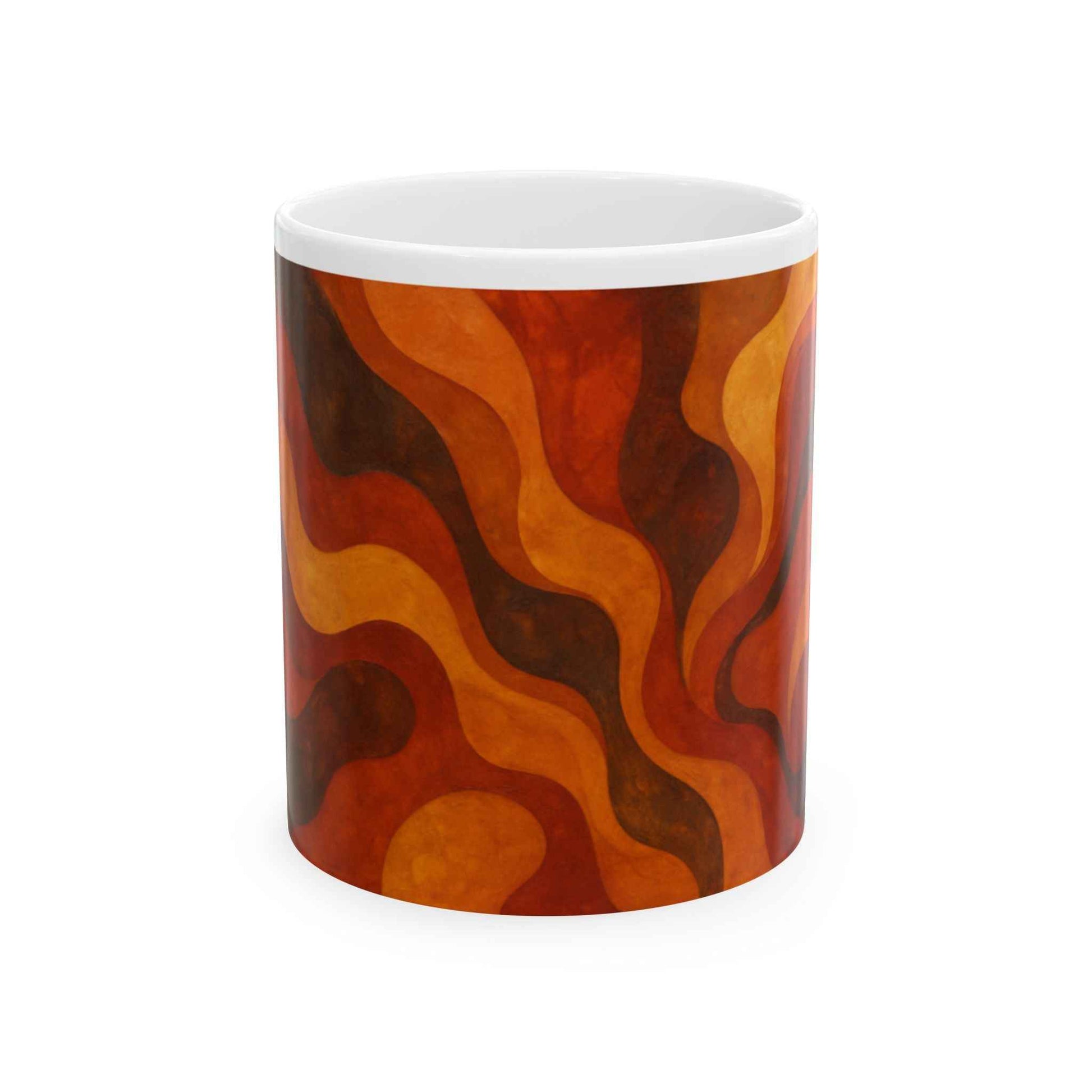 Retro Swirl Ceramic Mug | Coffee, Tea, Gift, Kitchen Decor, Cozy Home