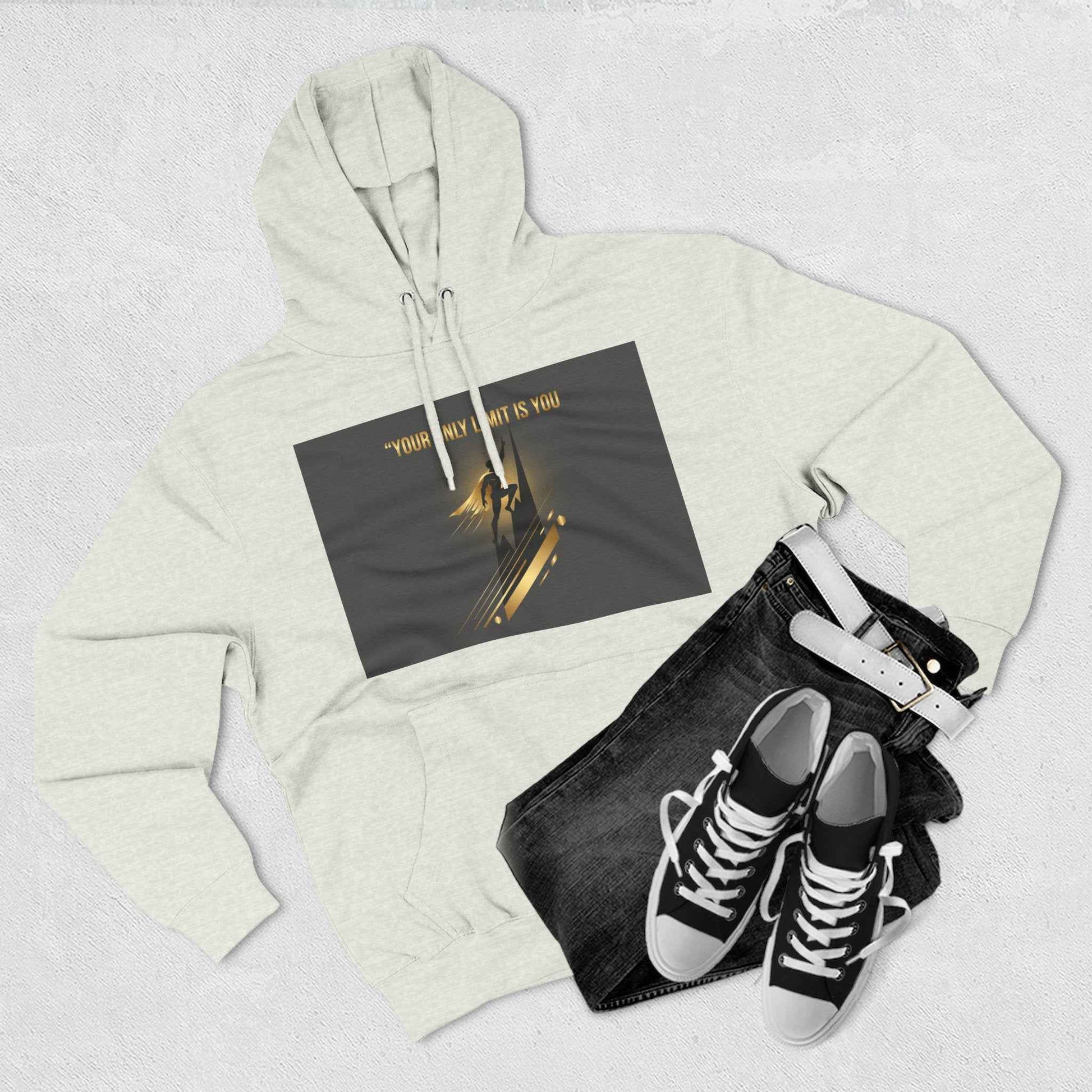 Motivational Graphic Hoodie — “Your Only Limit Is You” Inspirational Fleece Pullover