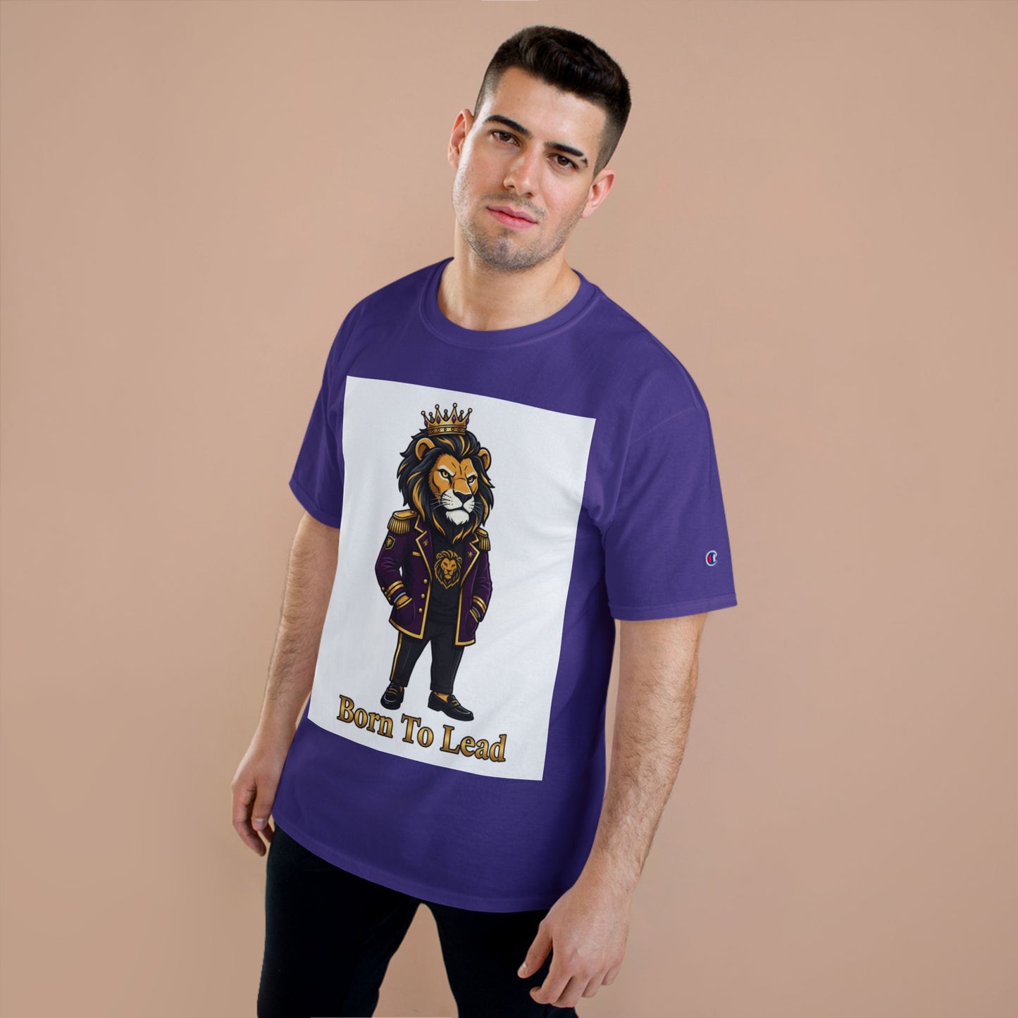 Born To Lead Lion T-Shirt — Regal Crowned Lion Graphic Tee