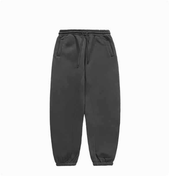 Fleece-lined Thick Hooded Solid Color Hoodie Suit