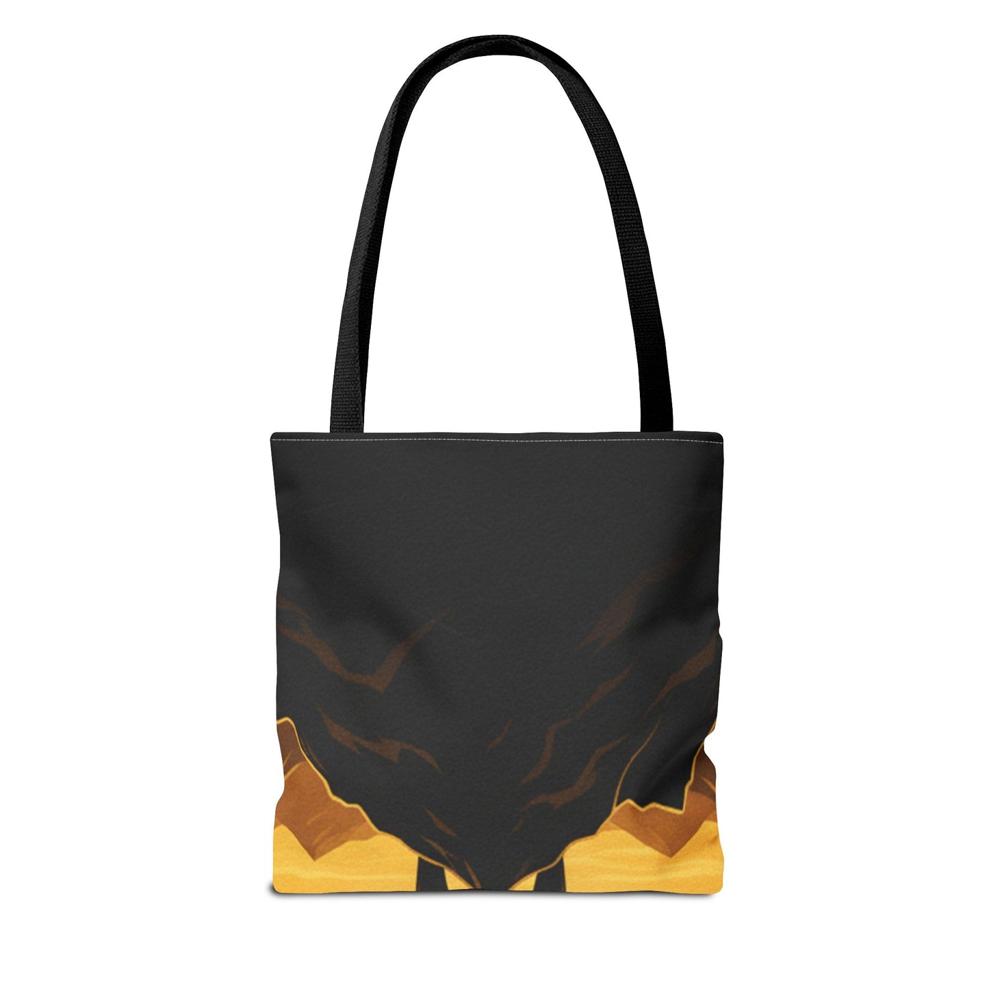 Sunrise Strength Tote Bag – Muscular Silhouette Graphic Beach & Gym Tote