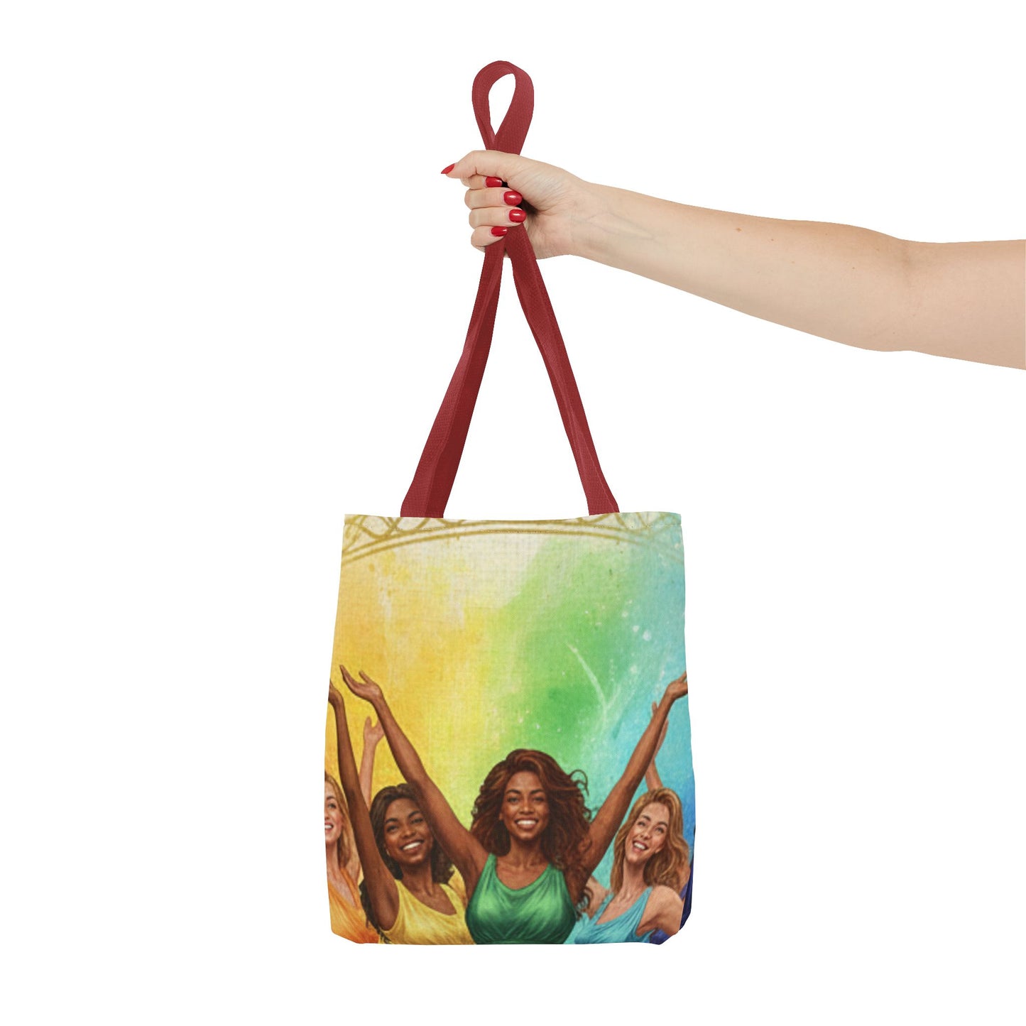 Colorful Celebration Tote Bag — Joyful Women & Rainbow Paint Design