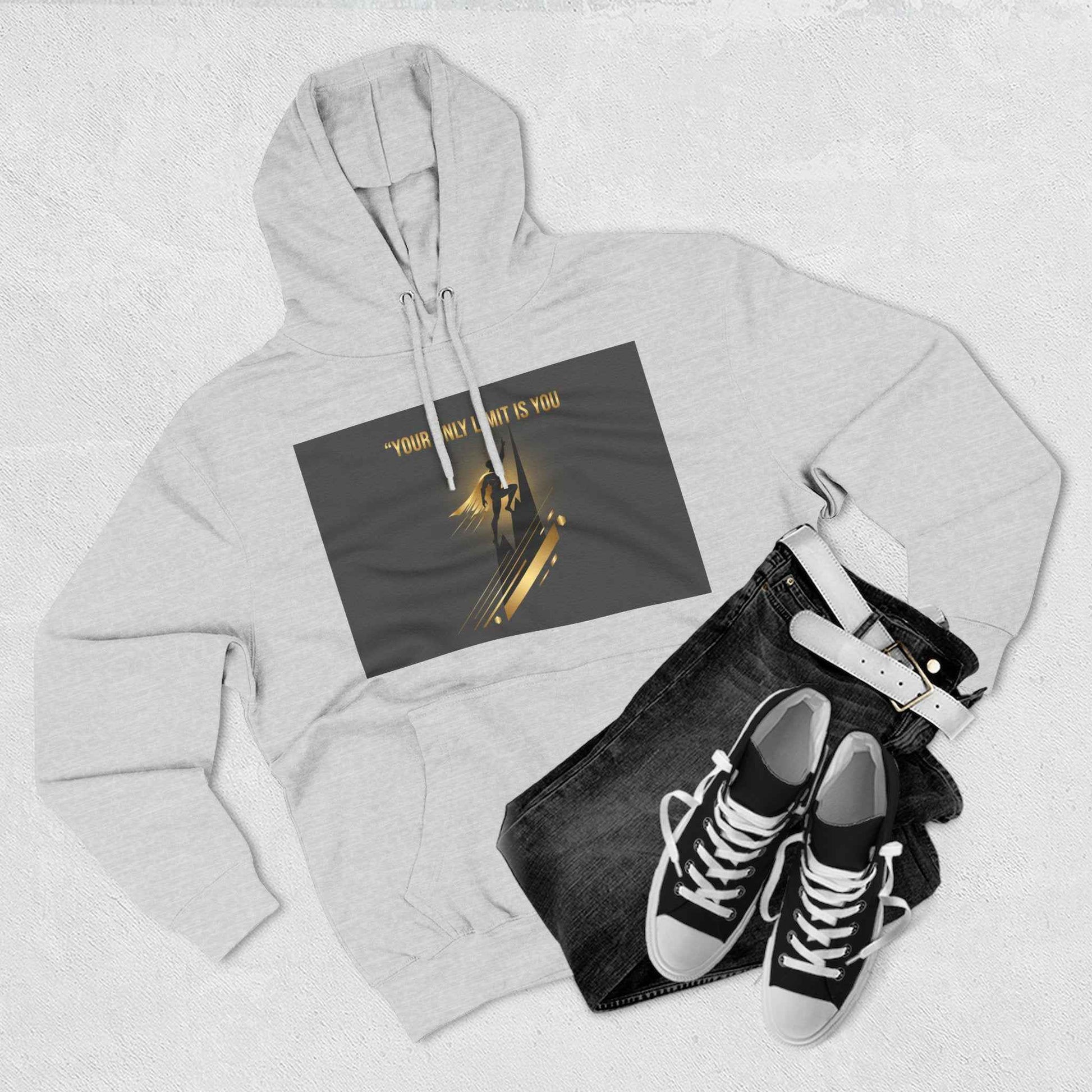Motivational Graphic Hoodie — “Your Only Limit Is You” Inspirational Fleece Pullover
