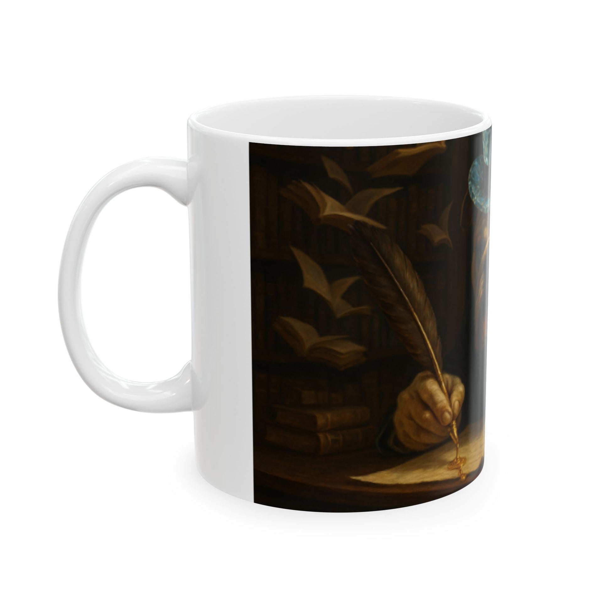 Dapper Bulldog Mug, Whimsical Dog Ceramic Coffee Cup for Pet Lovers, Unique Gift for Him or Her, Funny Birthday Present  Digital Art