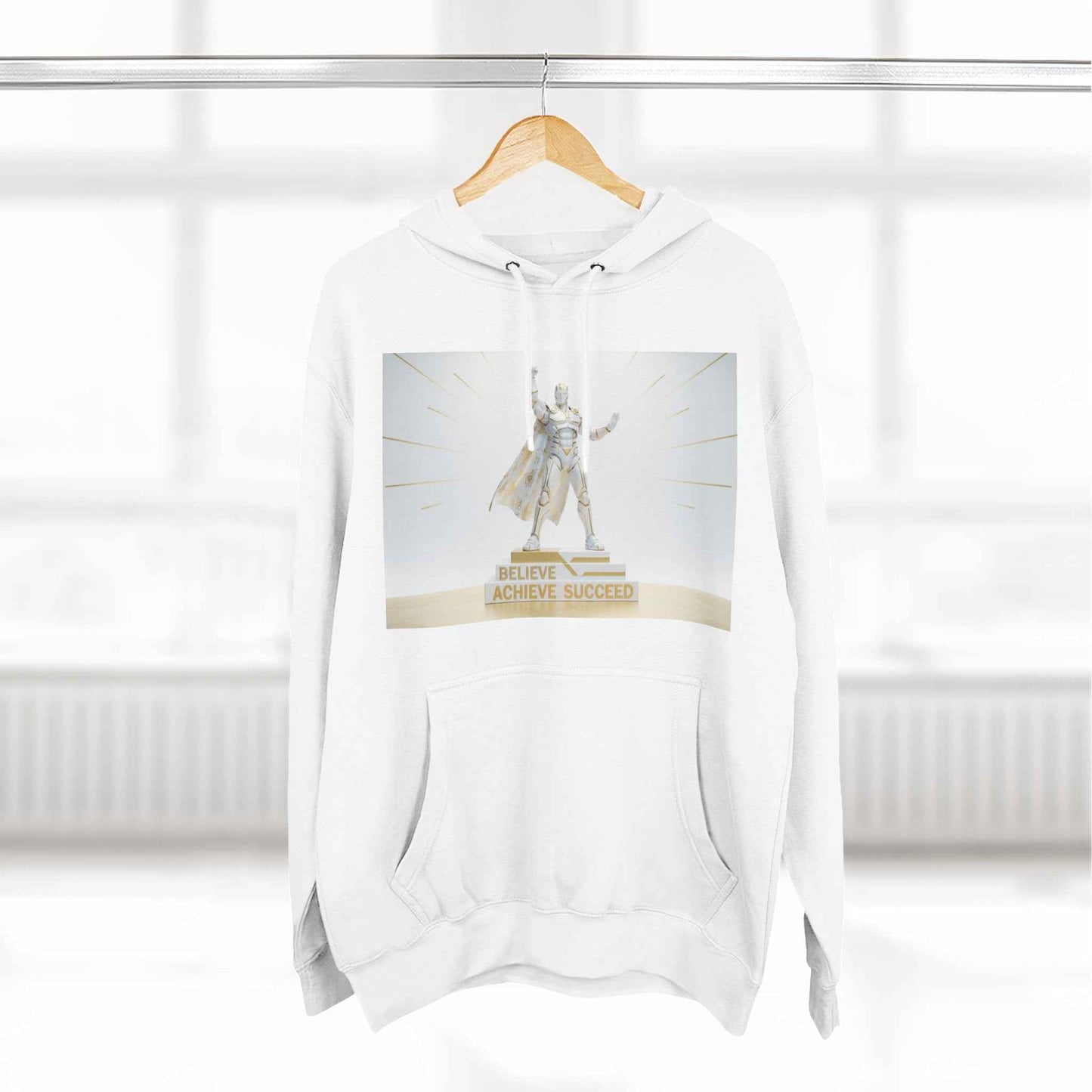 Believe in Success Hoodie — Motivational Angel Graphic Fleece Pullover