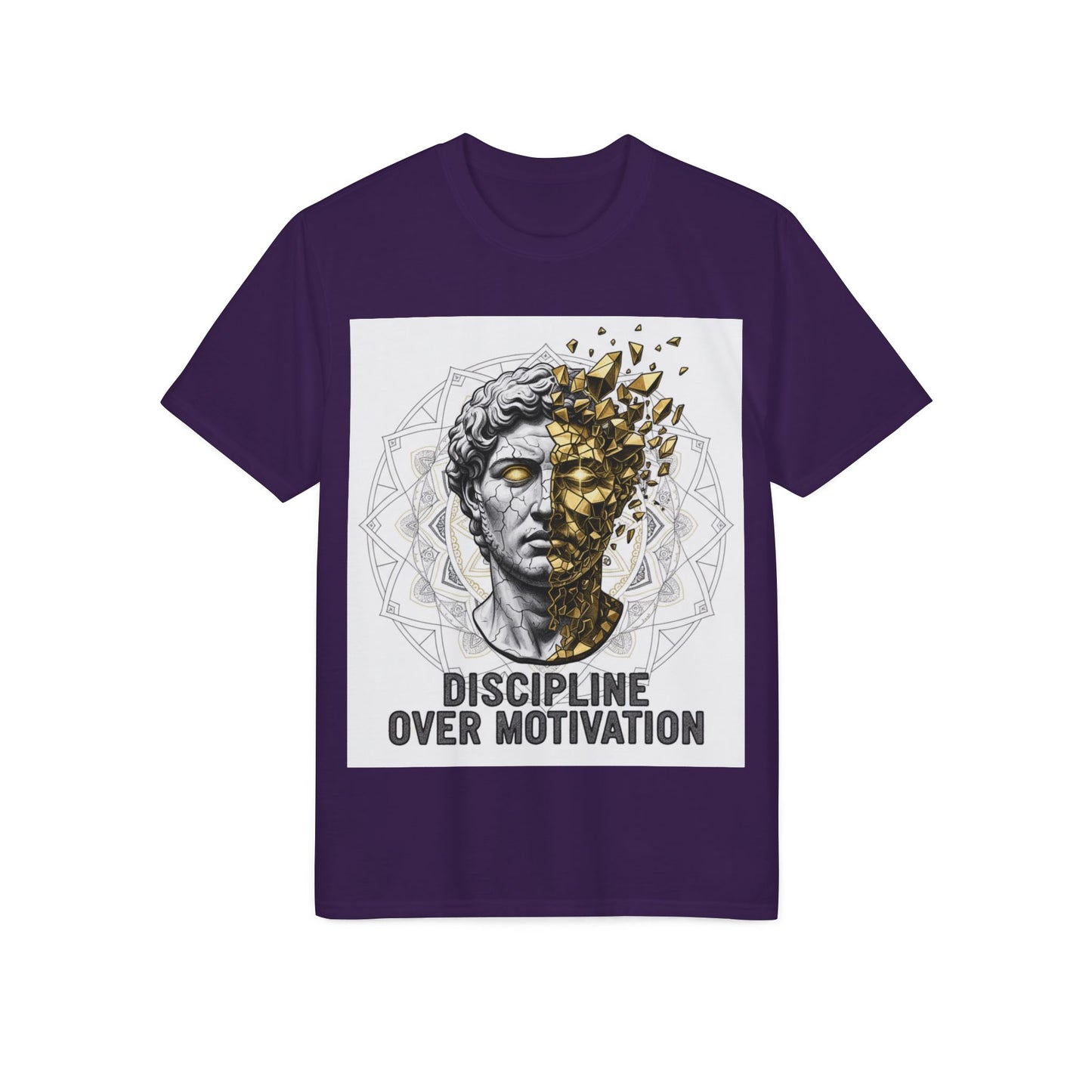 Discipline Over Motivation T-Shirt — Stoic Statue Fitness Tee