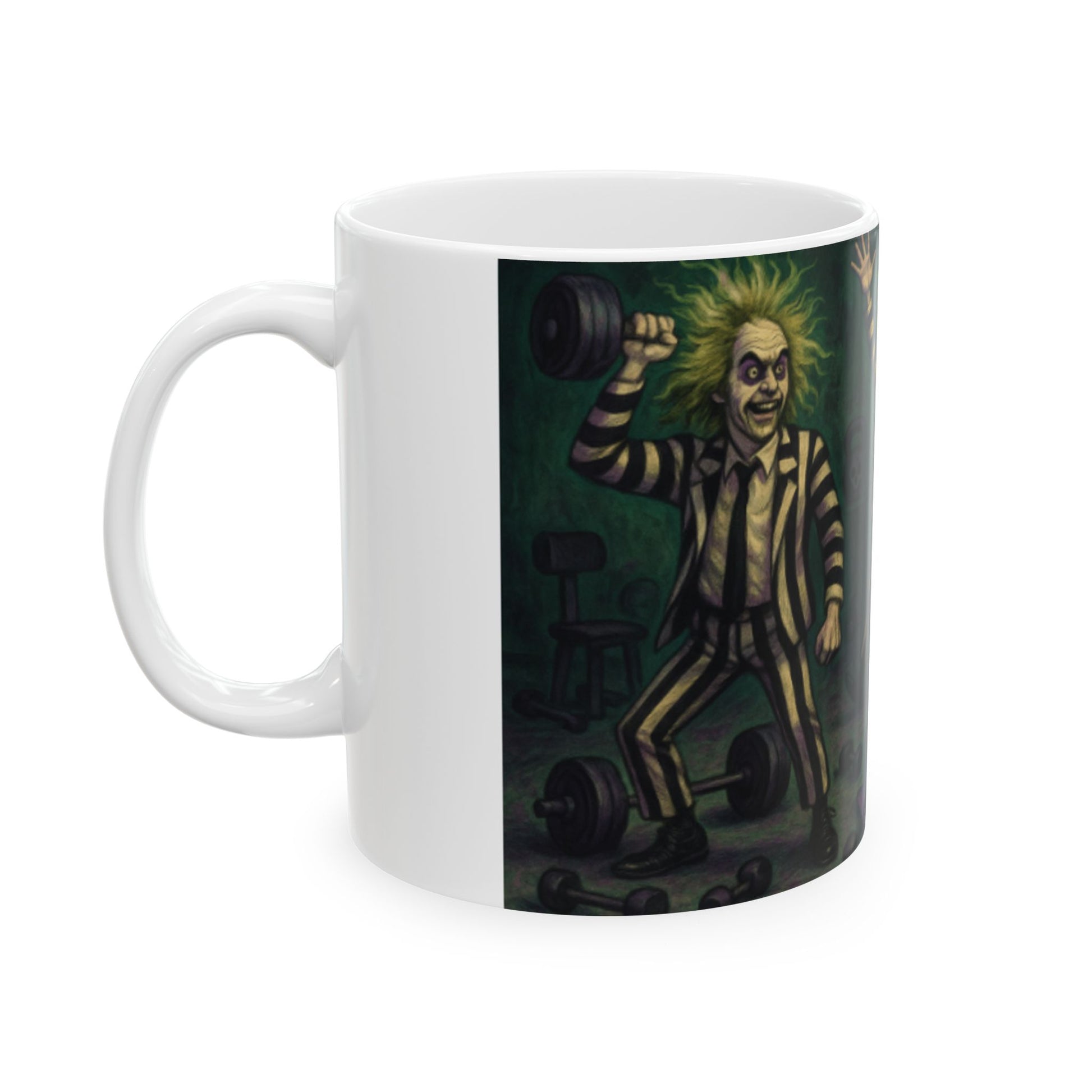 Spooky Character Ceramic Mug - Perfect for Halloween, Gifts for Fans, Coffee Lovers, Haunted House Decor, Unique Collectible  Digital Art
