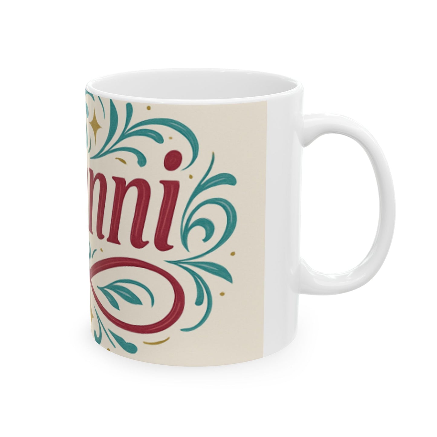 Personalized Ceramic Mug for Coffee Lovers, Custom Name Coffee Cup, Unique Gift for Birthdays, Holidays, Home Decor, 11oz, 15oz  Digital Art