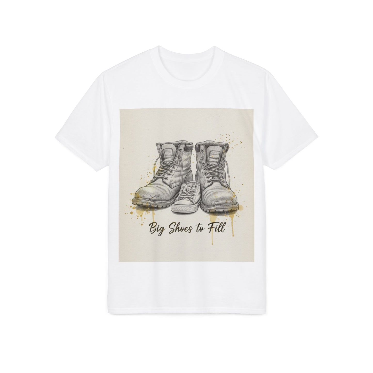 T-Shirt — 'Big Shoes to Fill' Vintage Boots Graphic Tee — Tribute & Memorial Gift