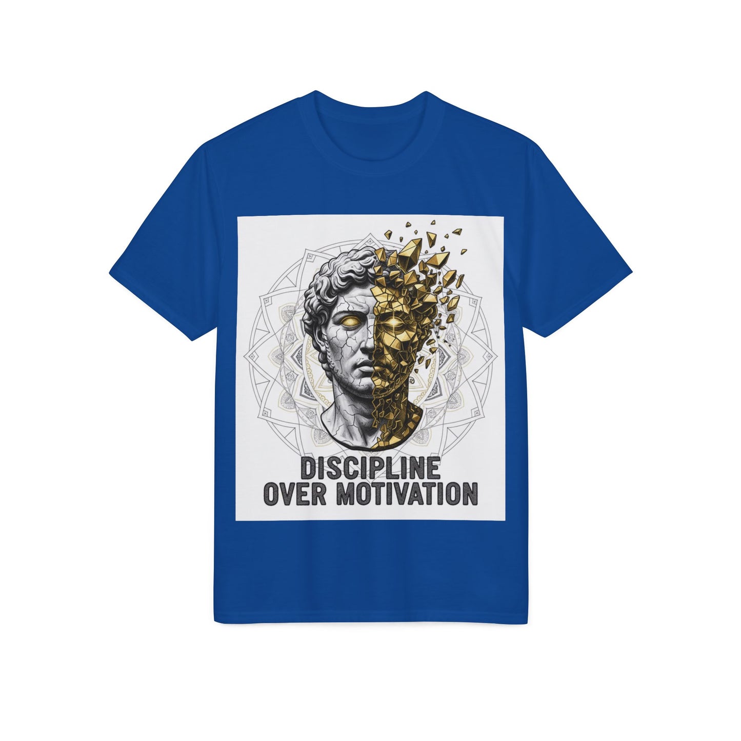 Discipline Over Motivation T-Shirt — Stoic Statue Fitness Tee