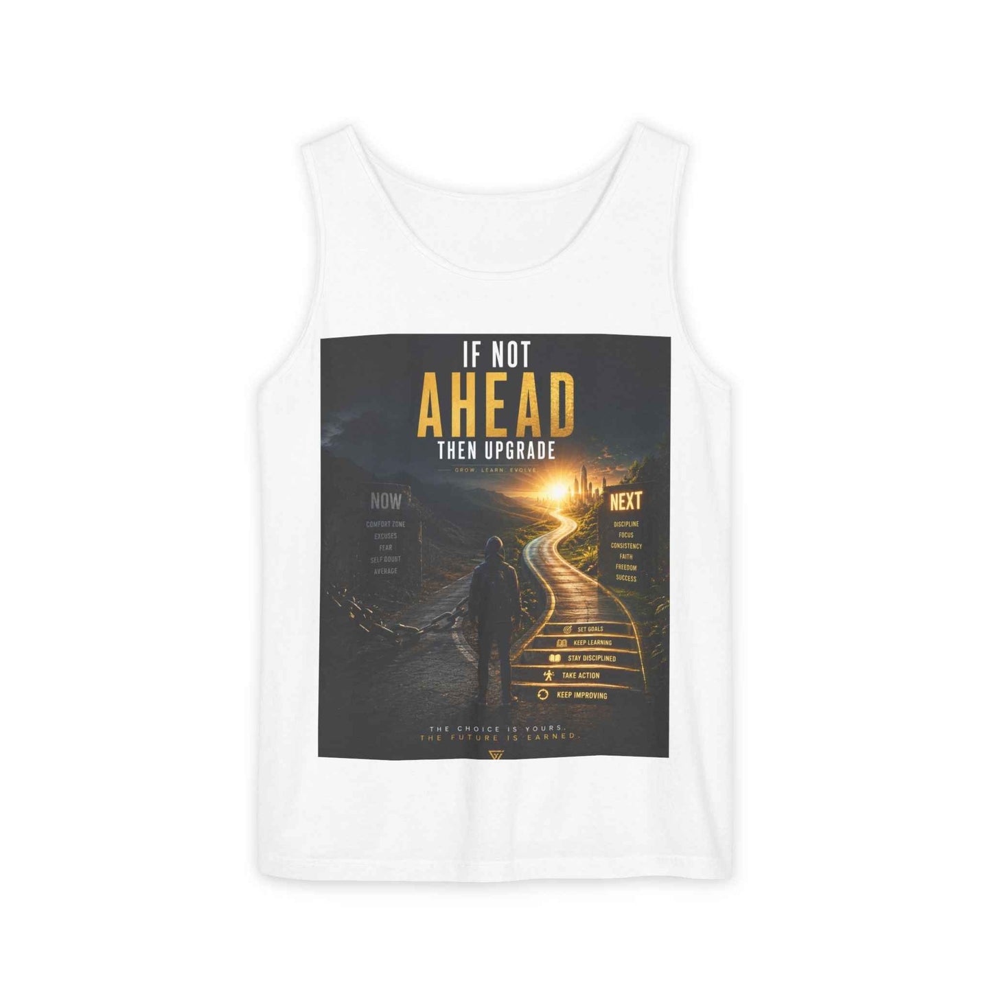 Motivational 'If Not Ahead Then Upgrade' Tank Top