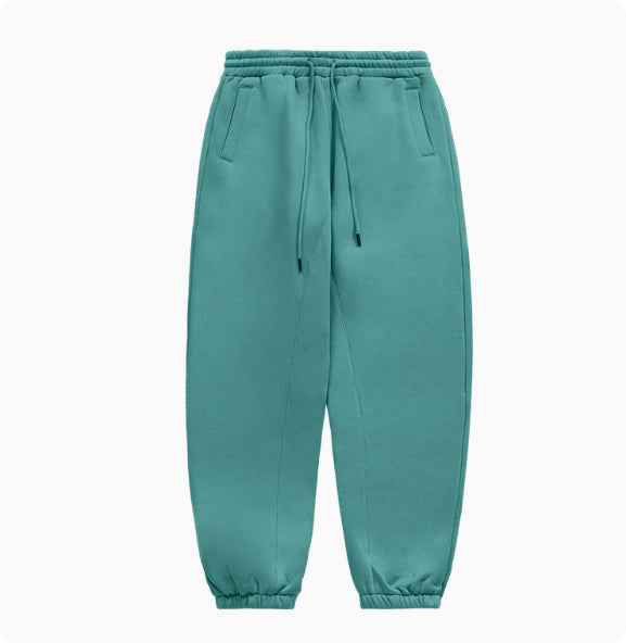 Fleece-lined Thick Hooded Solid Color Hoodie Suit