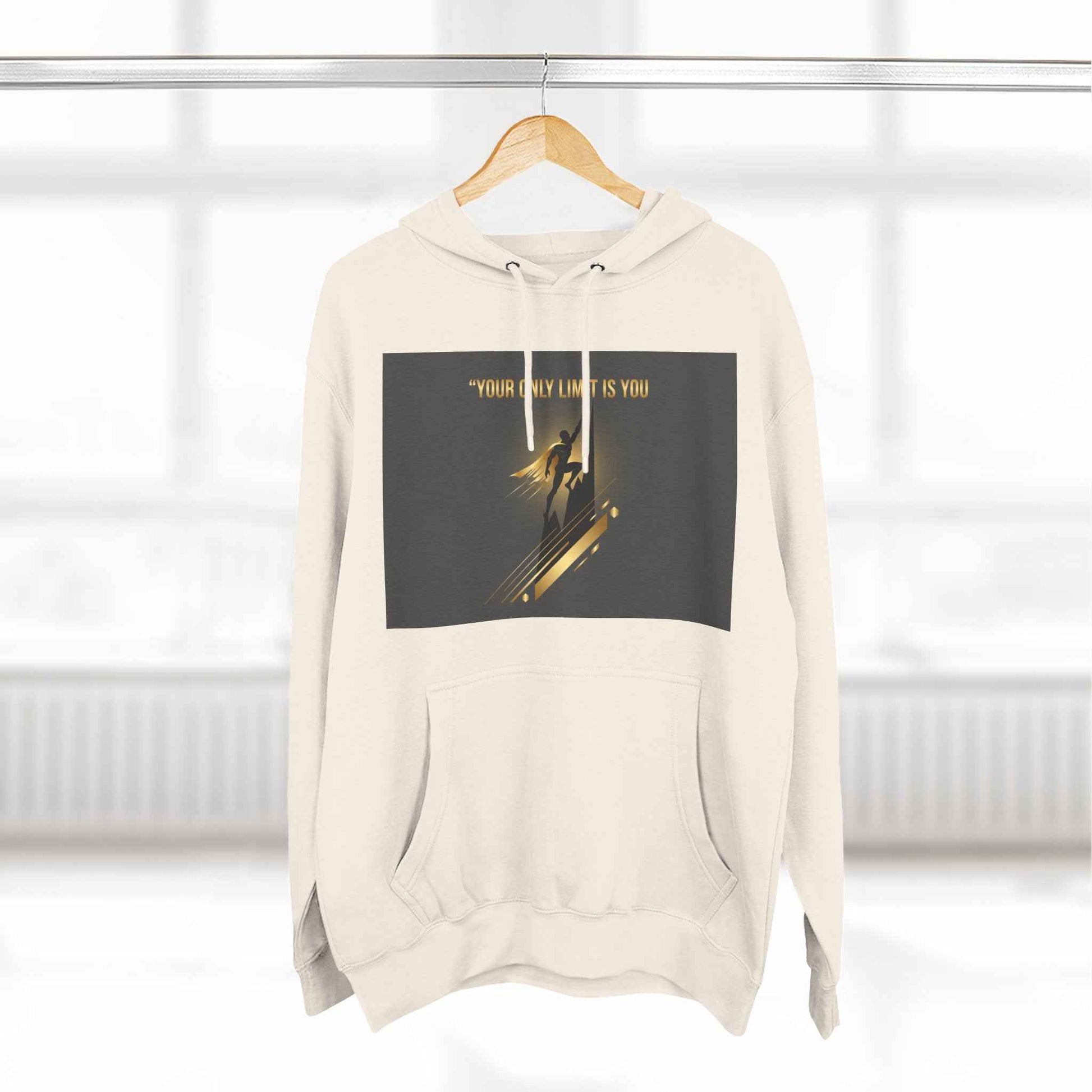 Motivational Graphic Hoodie — “Your Only Limit Is You” Inspirational Fleece Pullover