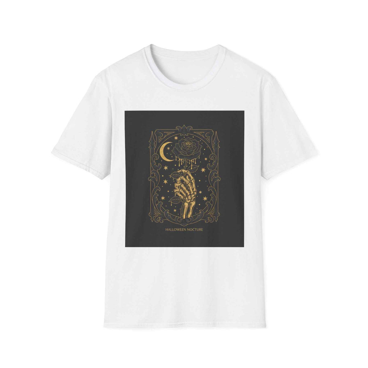 Astrology Skeleton Hand T-Shirt — Crescent Moon Mystic Tarot Design