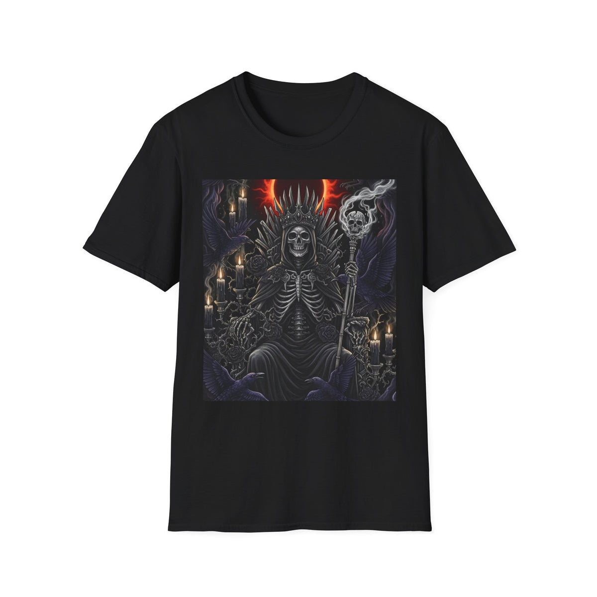 Death King T-Shirt — Dark Fantasy Skeleton Throne Graphic Tee