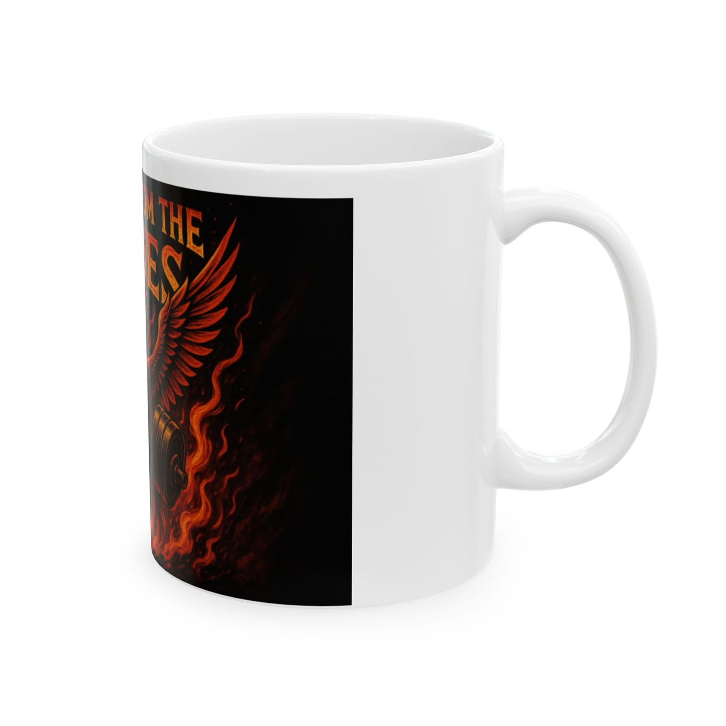 Phoenix Motivational Mug - Rise from the Ashes Coffee Cup, Workout Gift, Fitness Enthusiast Drinkware, Gym Motivation, Unique [...]  Digital Art