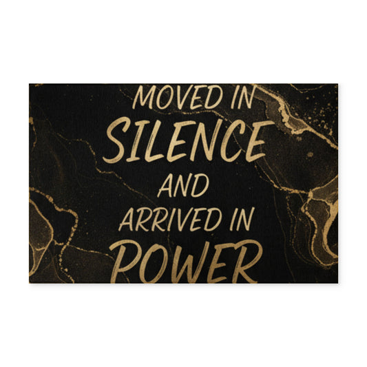 Washable Rug – “Moved in Silence and Arrived in Power” Inspirational Entry Mat
