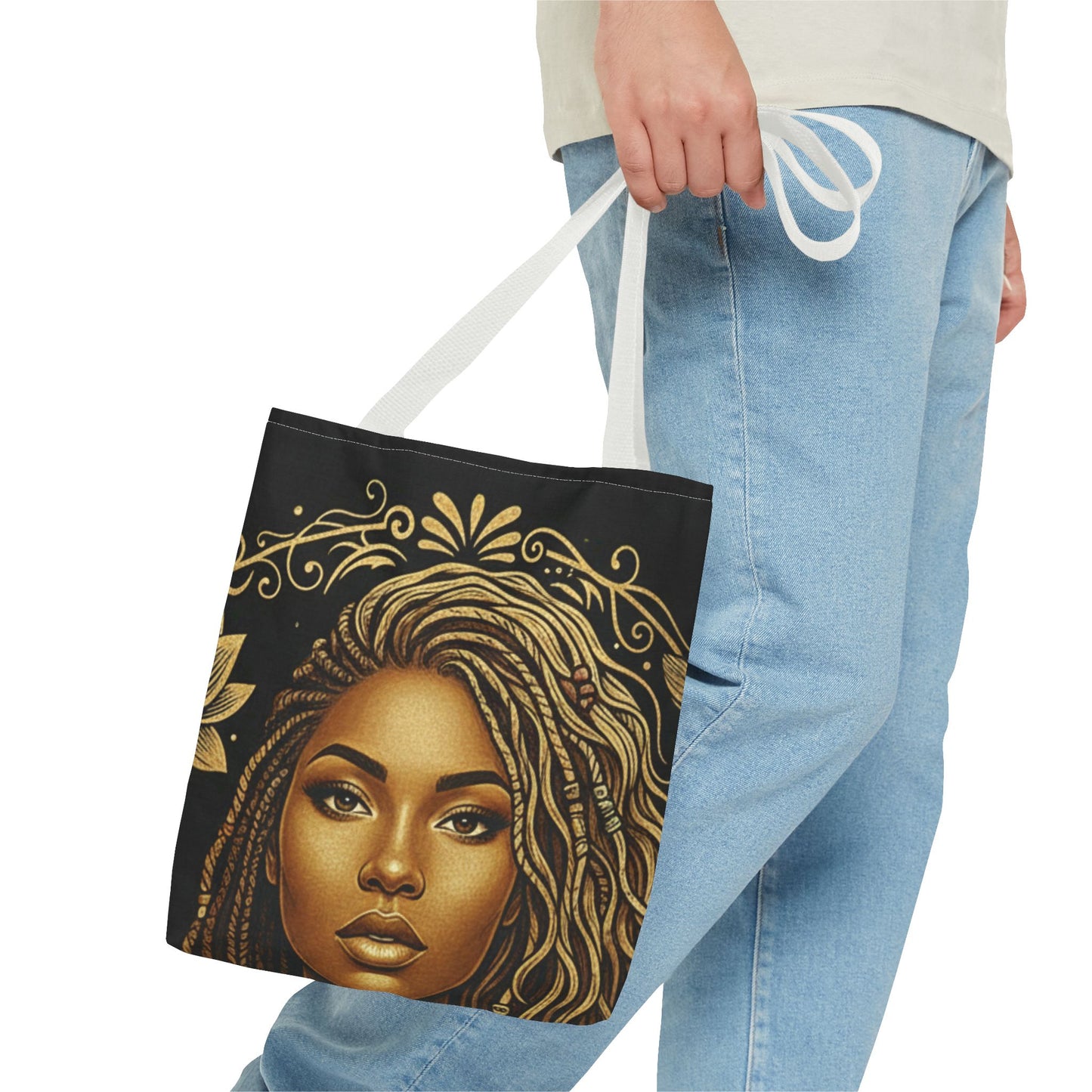 Tote — Beautifully Mixed Black & Gold Afrocentric Portrait Tote Bag
