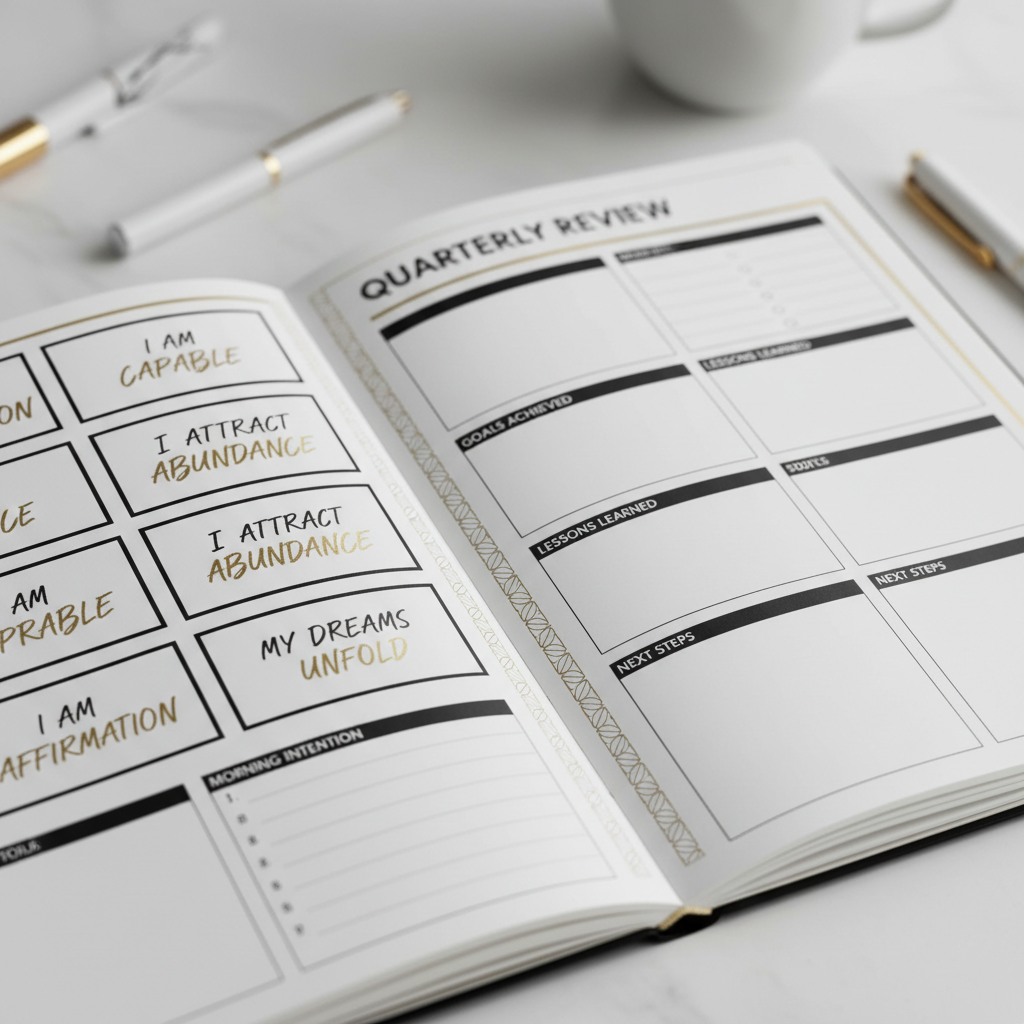 2026 Vision Board Planner - Digital Download | Gold Minimalist Goal Setting Kit