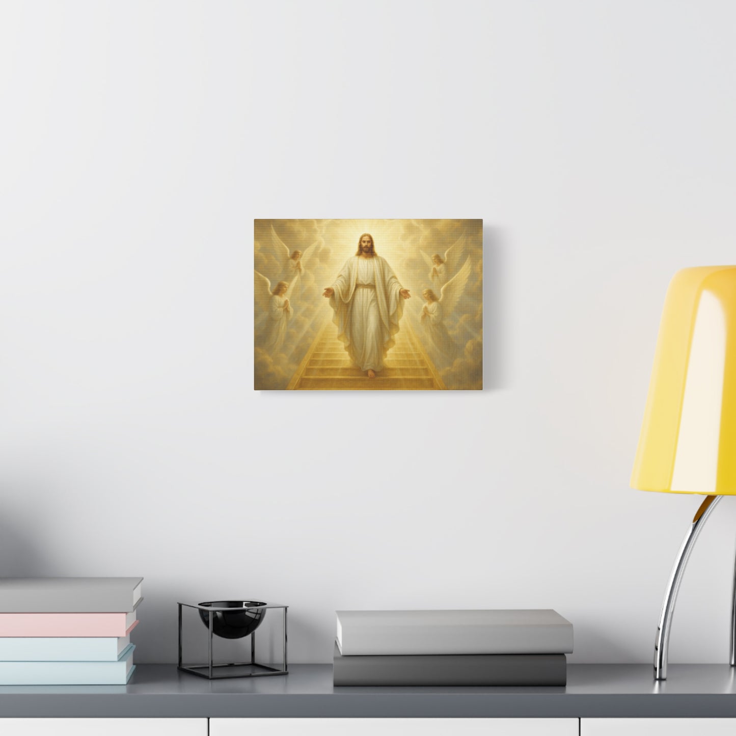 Canvas Wall Art with Angelic Imagery, Spiritual Decor, Religious Home Decoration, Inspirational Art for Living Room, Gift for Believers