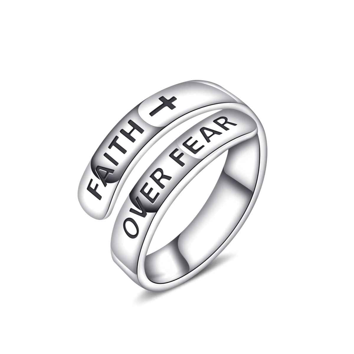 S925 Sterling Silver Adjustable INS Inspirational Retro Simple Ring
