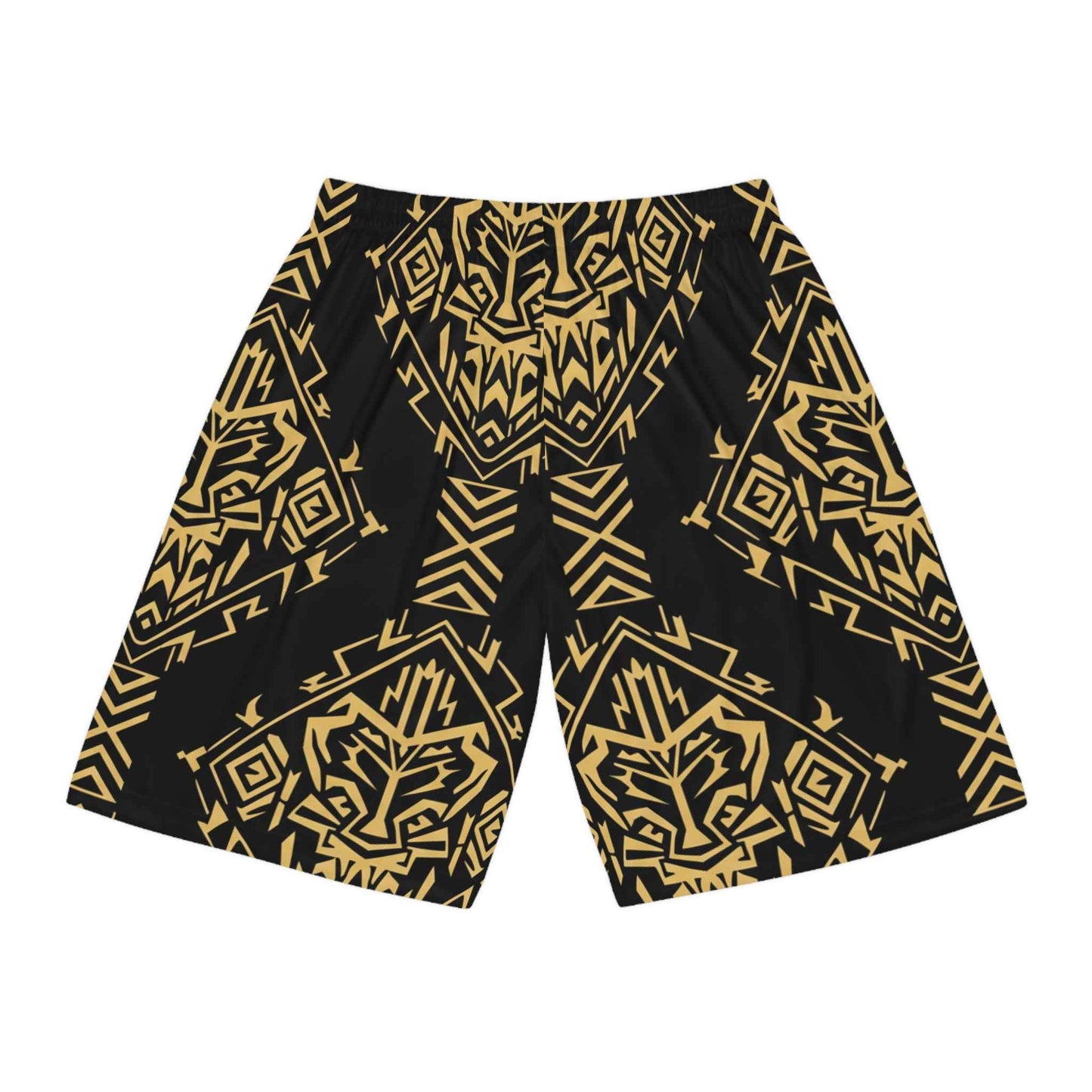 Basketball Shorts — Gold Tribal Lion AOP Athletic Shorts