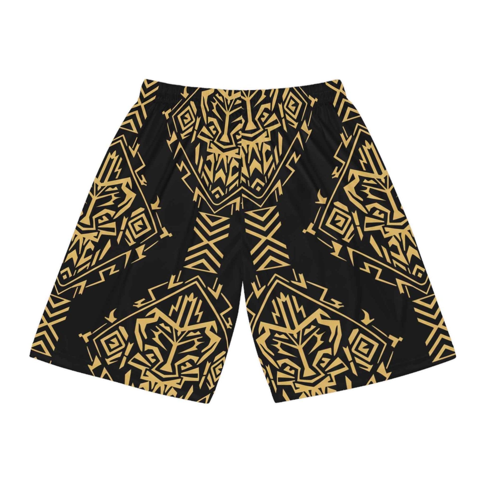 Basketball Shorts — Gold Tribal Lion AOP Athletic Shorts