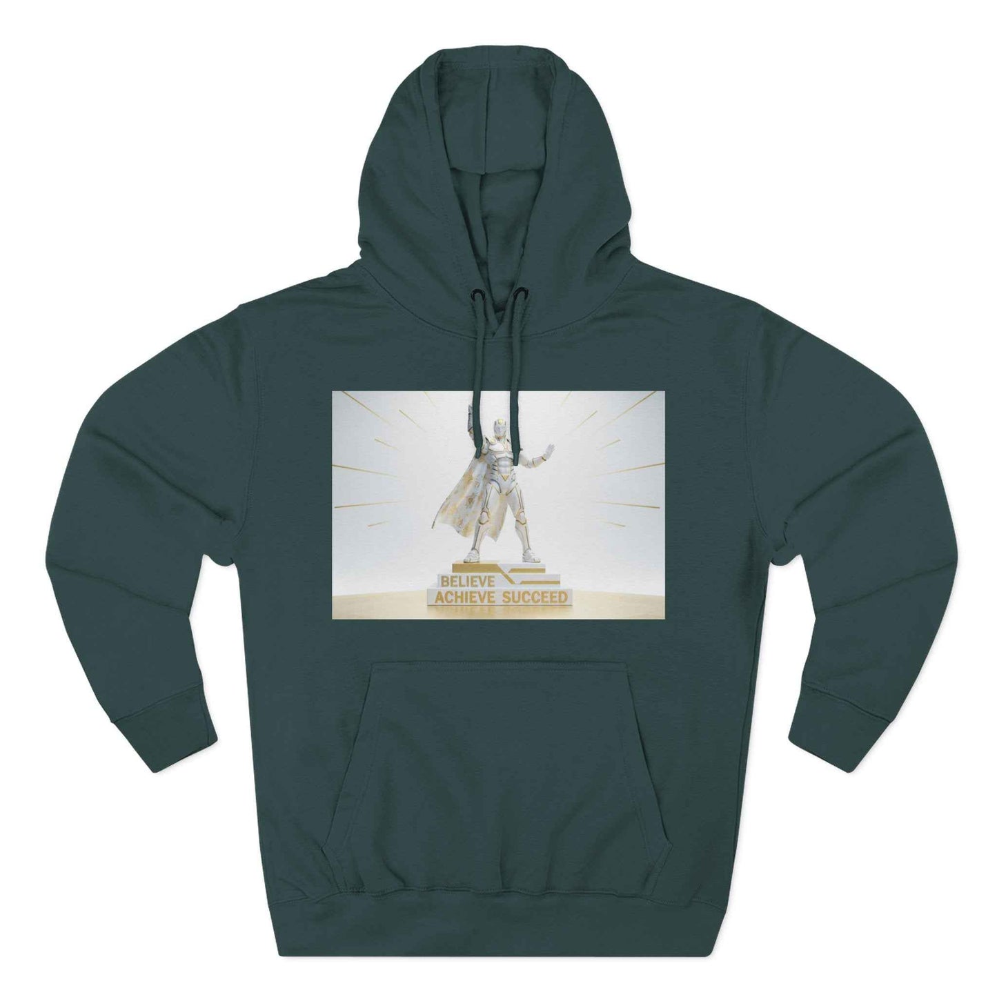 Believe in Success Hoodie — Motivational Angel Graphic Fleece Pullover