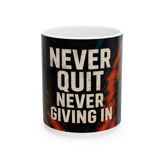 Inspirational Ceramic Mug - 'Never Quit, Never Giving In' - Motivational Coffee Cup for Home, Office, Gift, Unique Present, [...]