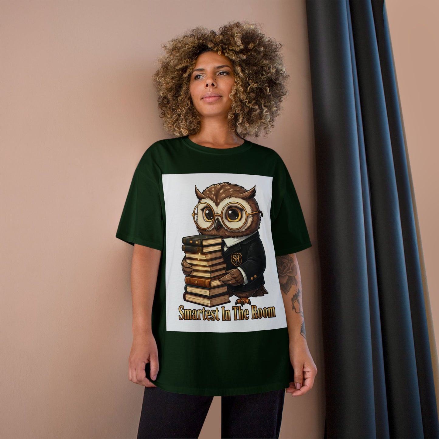 Smartest In The Room Owl T-Shirt — Cute Scholar Graphic Tee for Students & Teachers