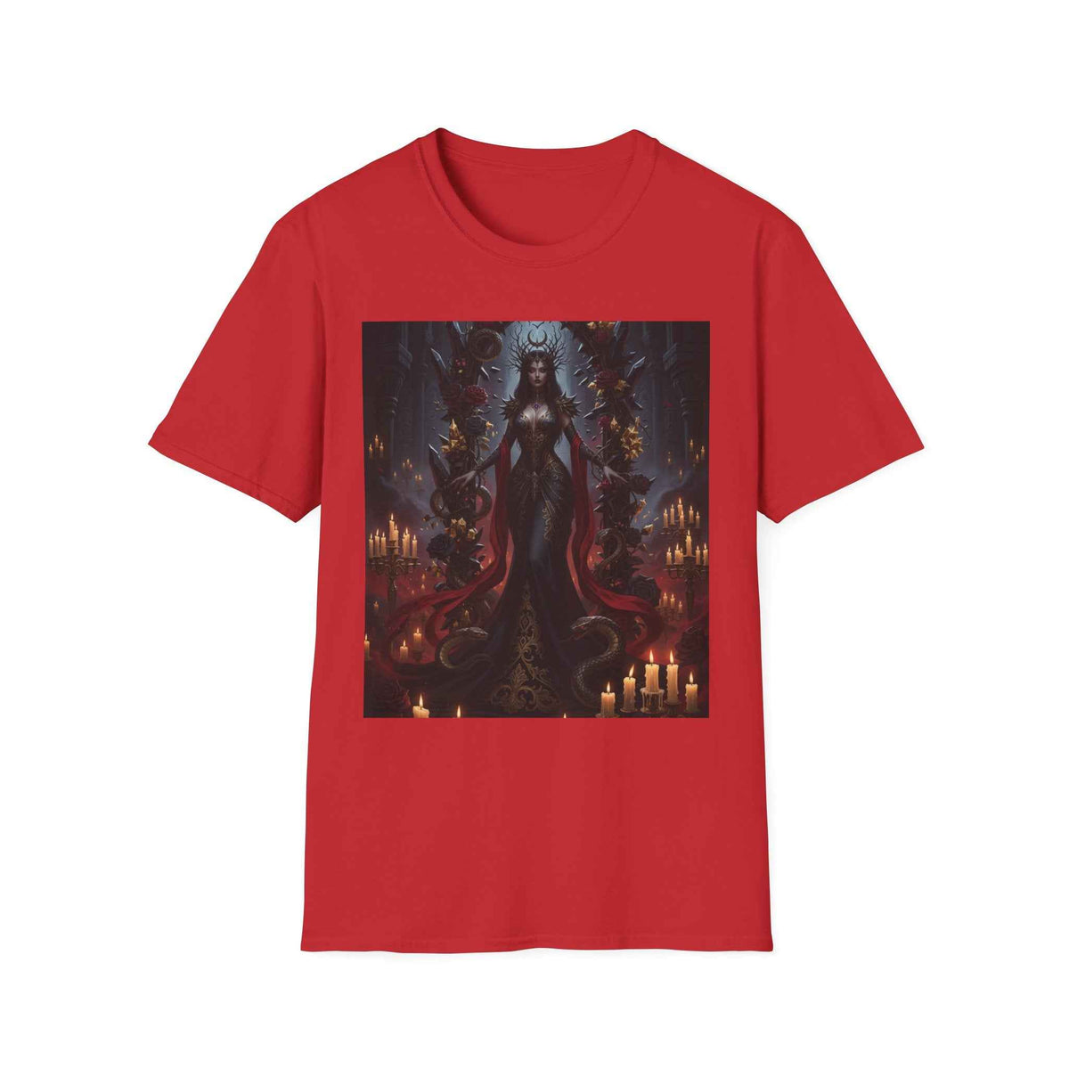 Gothic Dark Queen T-Shirt — Vampire Goddess Illustration Tee