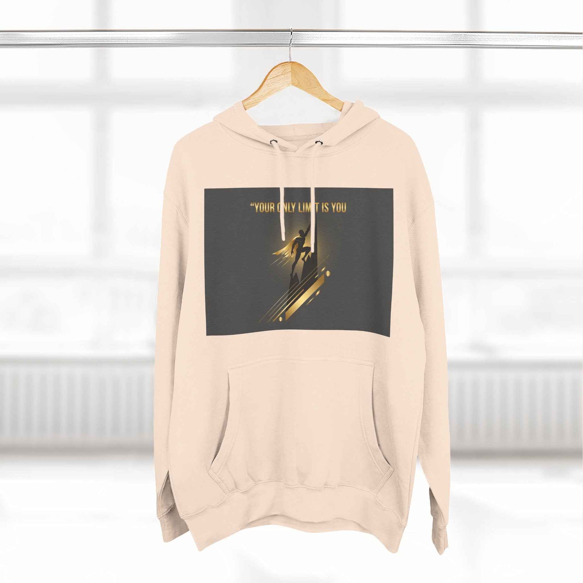 Motivational Graphic Hoodie — “Your Only Limit Is You” Inspirational Fleece Pullover