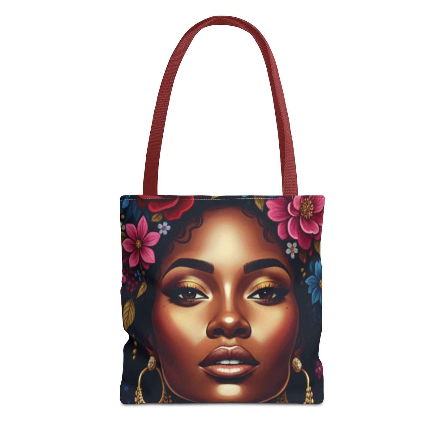 Afro Goddess Floral Tote Bag — Vibrant All-Over Print Shoulder Tote