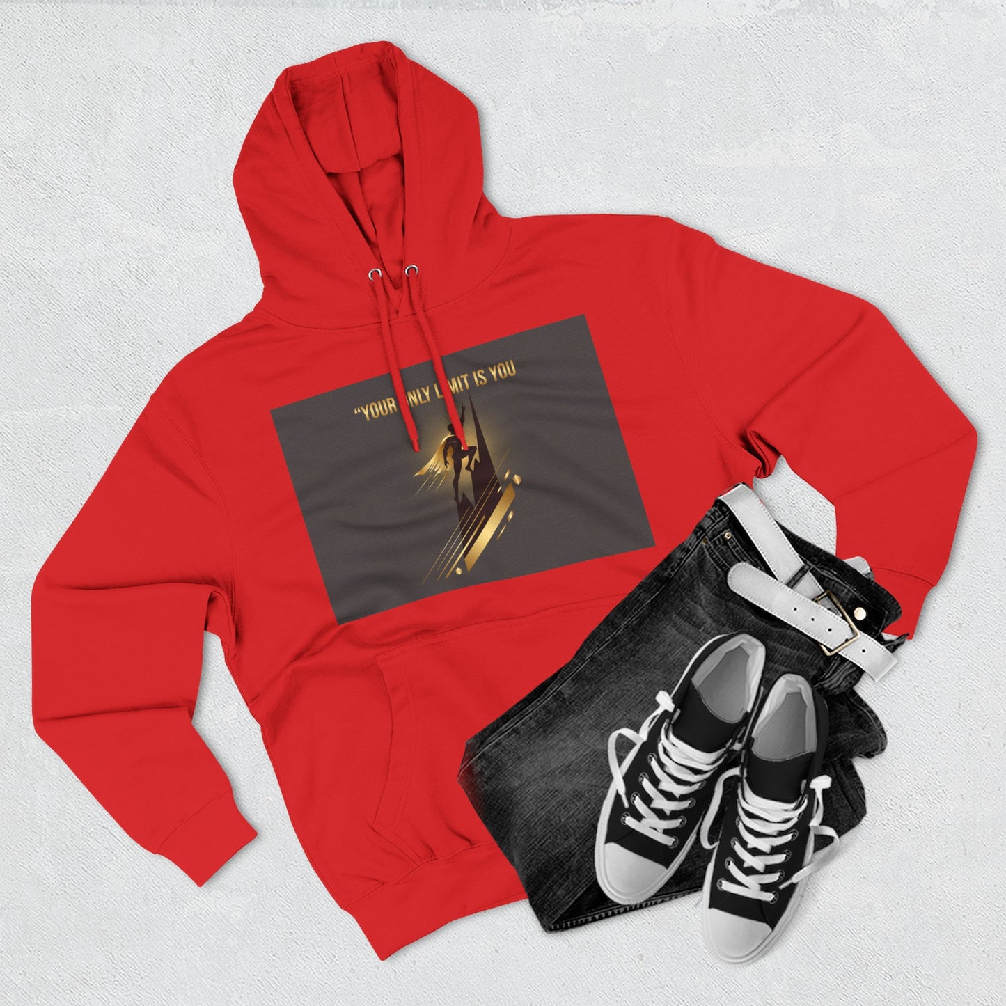 Motivational Graphic Hoodie — “Your Only Limit Is You” Inspirational Fleece Pullover
