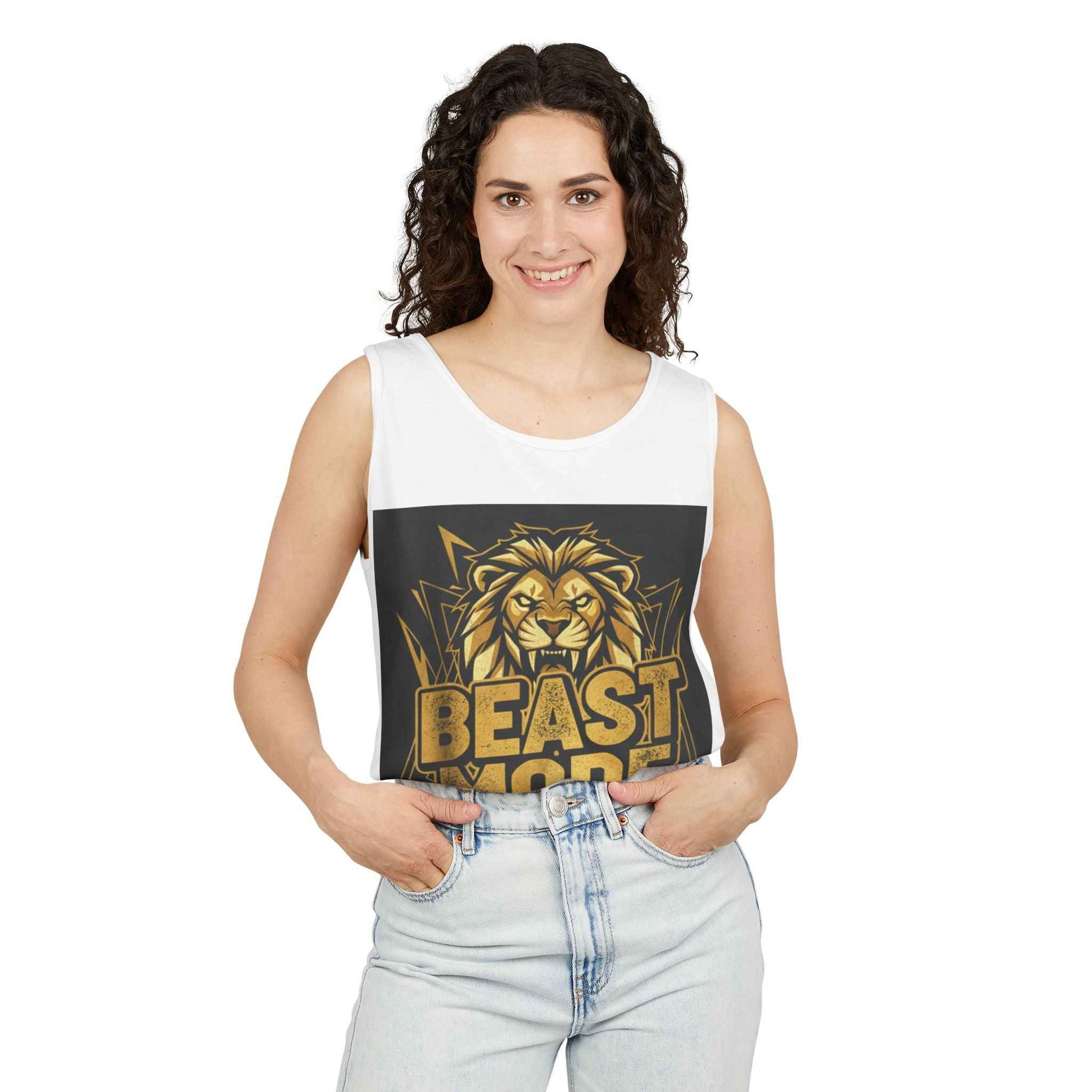 Beast Mode Lion Tank Top — Motivational Gym Workout Tank