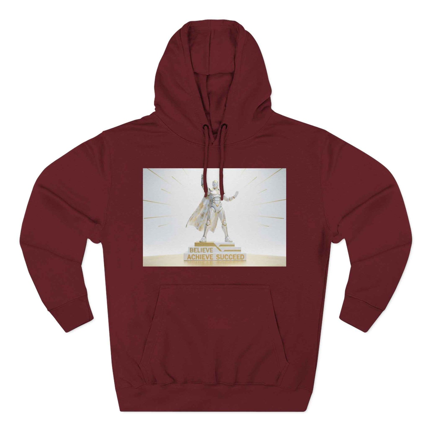 Believe in Success Hoodie — Motivational Angel Graphic Fleece Pullover