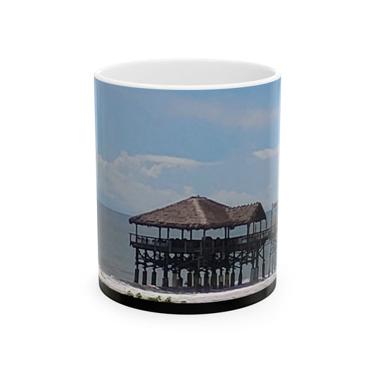 Beachfront Serenity Ceramic Mug, Ocean View Coffee Cup, Gift for Beach Lovers, Coastal Decor, Ideal for Morning Coffee  Digital Art
