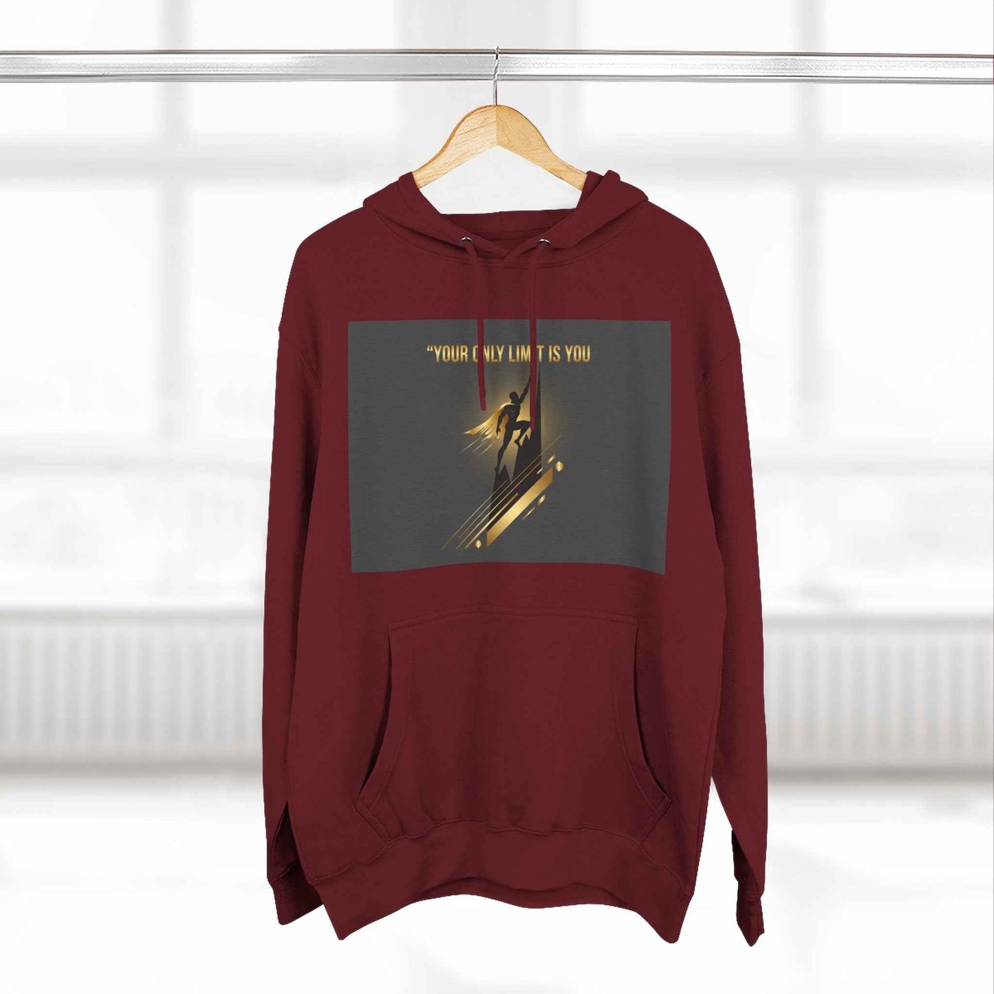 Motivational Graphic Hoodie — “Your Only Limit Is You” Inspirational Fleece Pullover