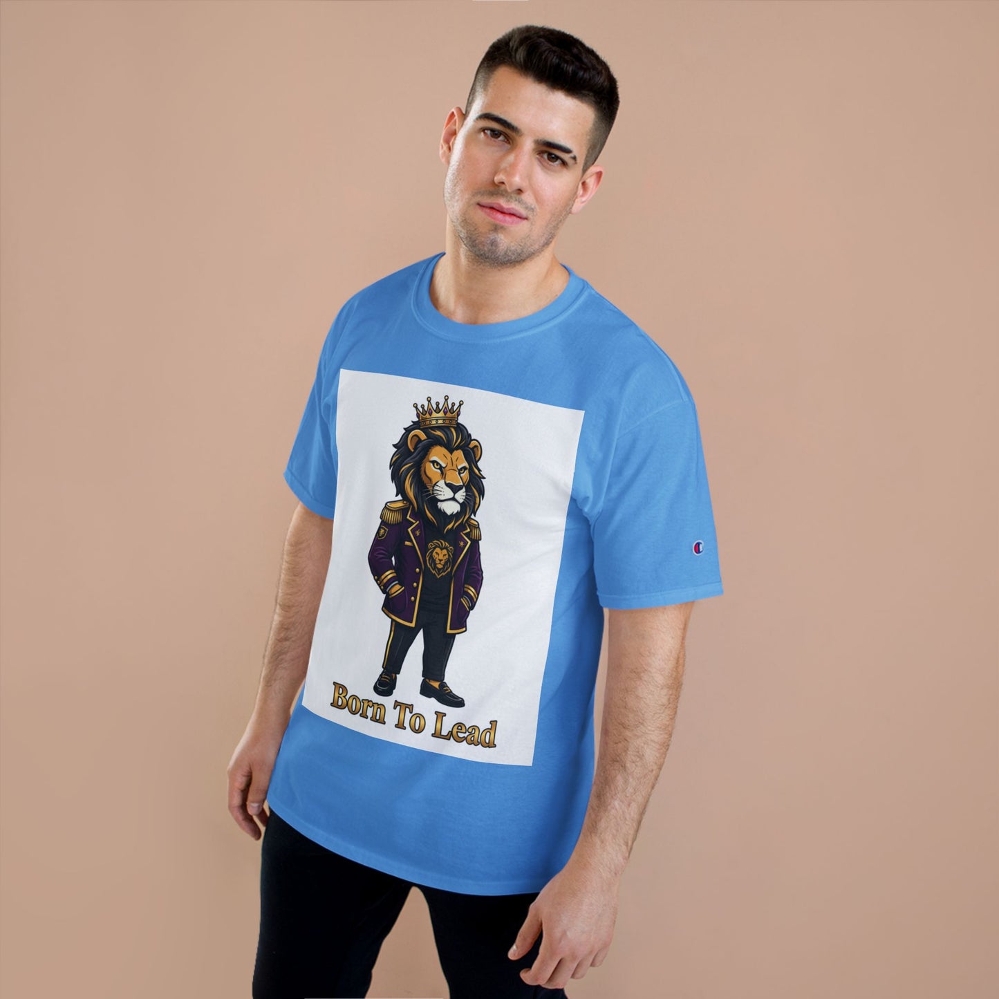 Born To Lead Lion T-Shirt — Regal Crowned Lion Graphic Tee