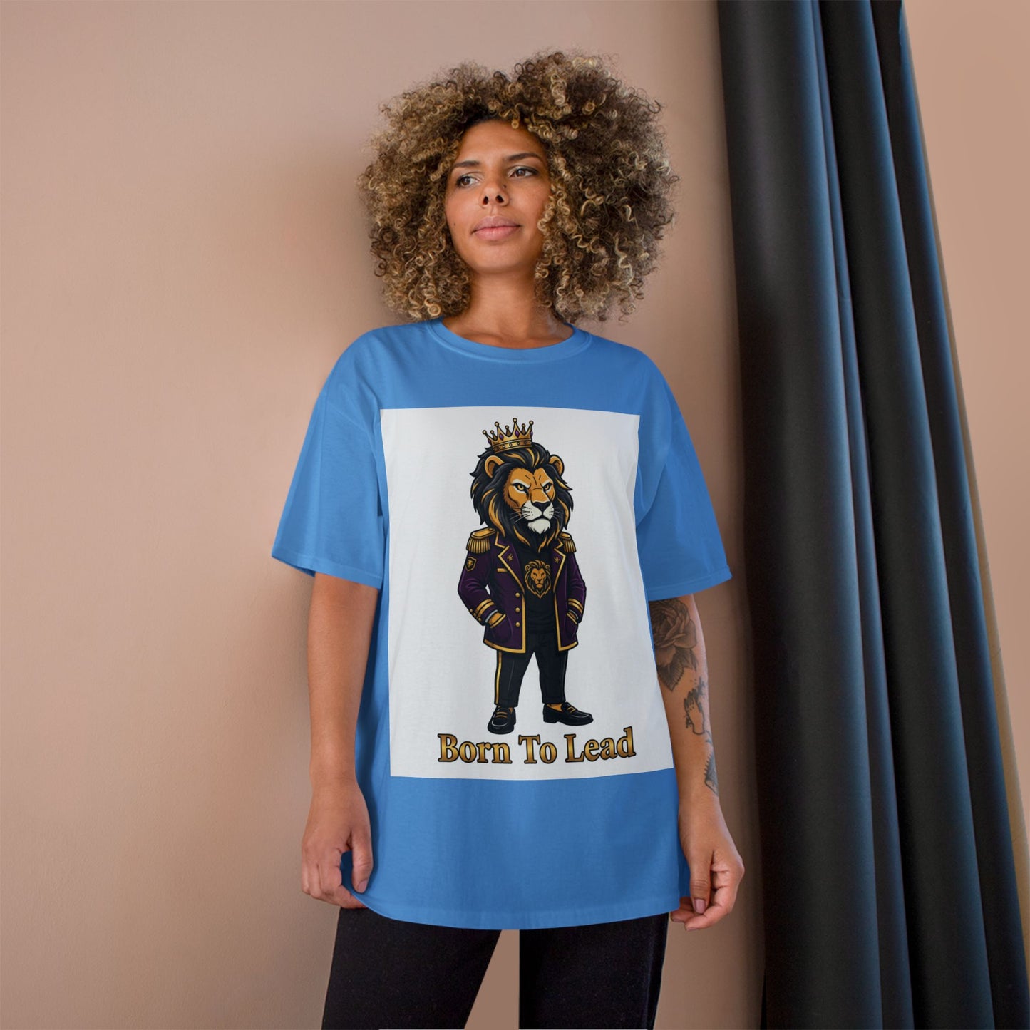Born To Lead Lion T-Shirt — Regal Crowned Lion Graphic Tee