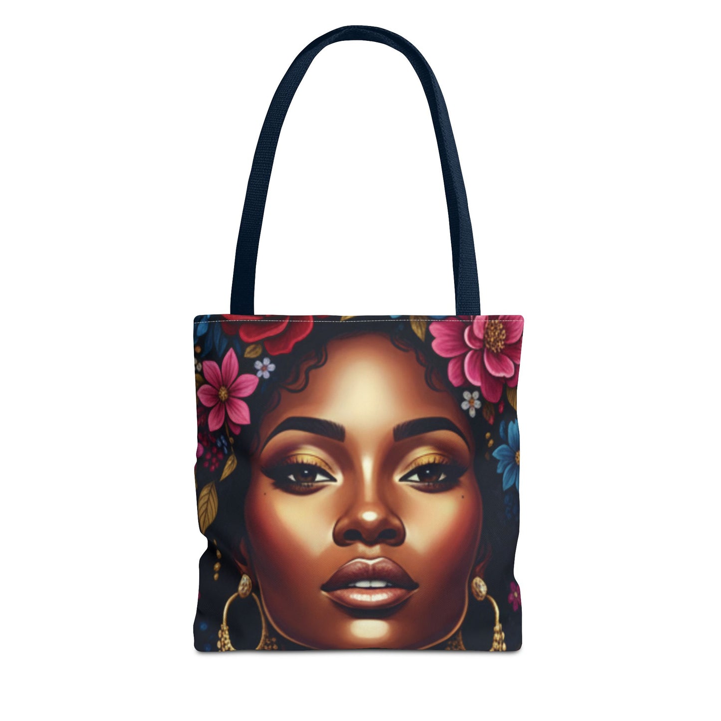 Afro Goddess Floral Tote Bag — Vibrant All-Over Print Shoulder Tote