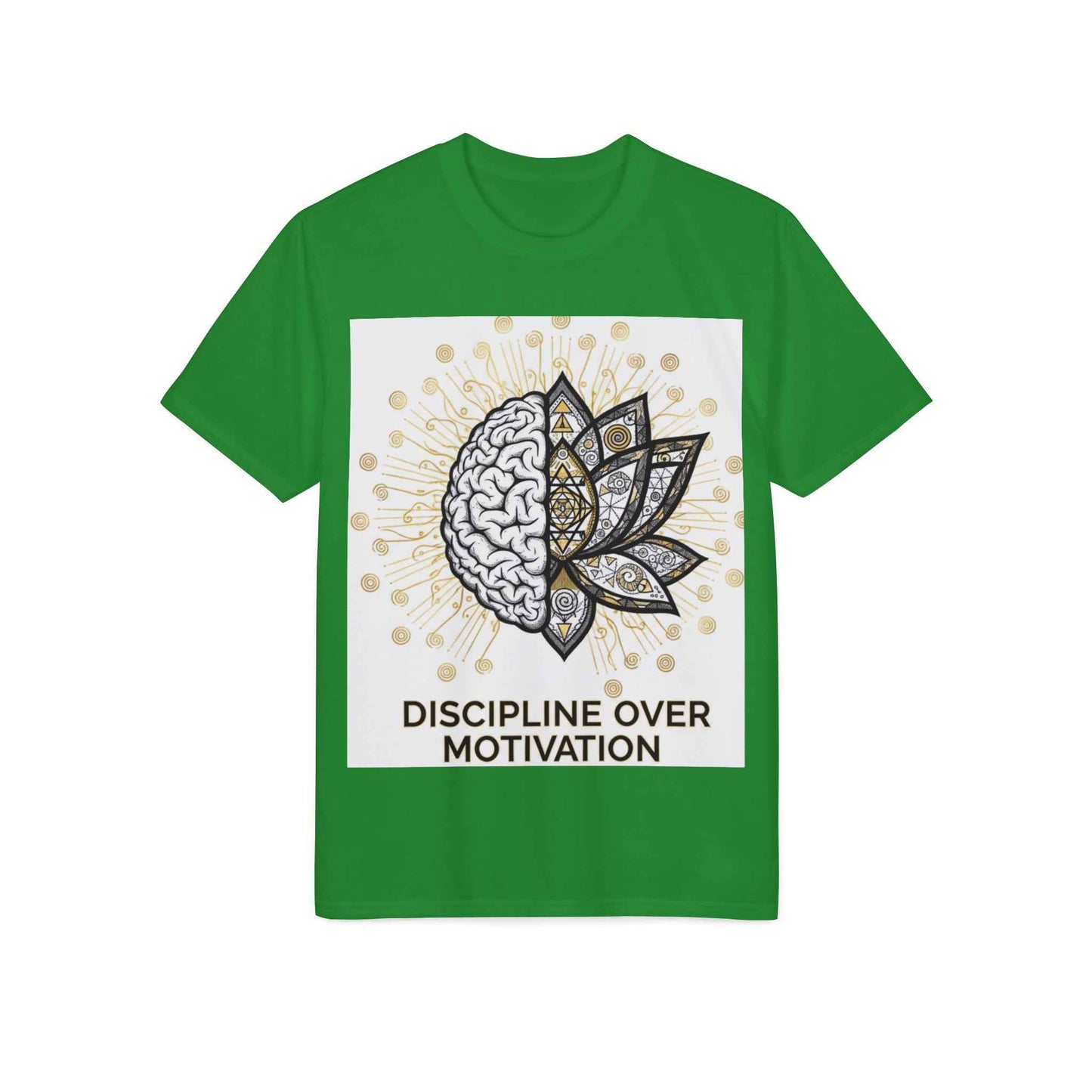 Discipline Over Motivation T-Shirt — Brain & Lotus Motivational Tee