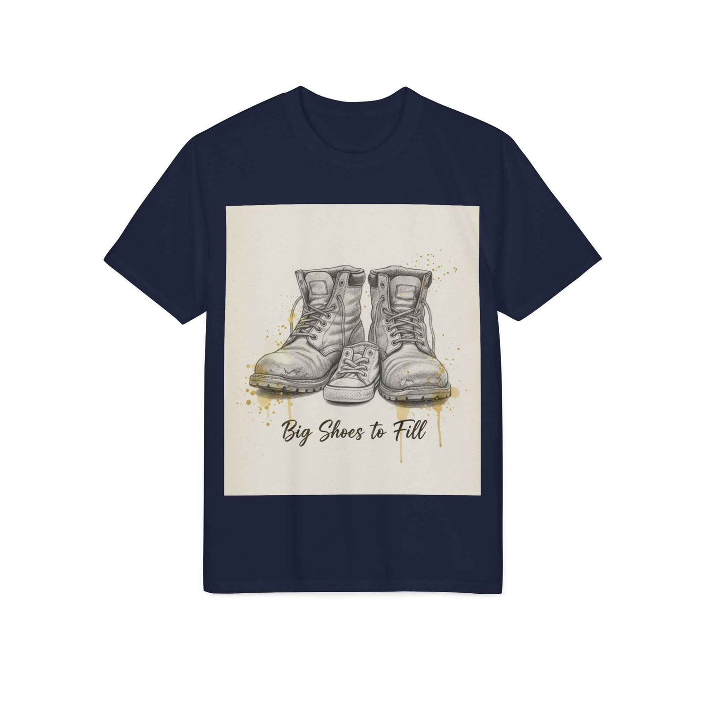T-Shirt — 'Big Shoes to Fill' Vintage Boots Graphic Tee — Tribute & Memorial Gift