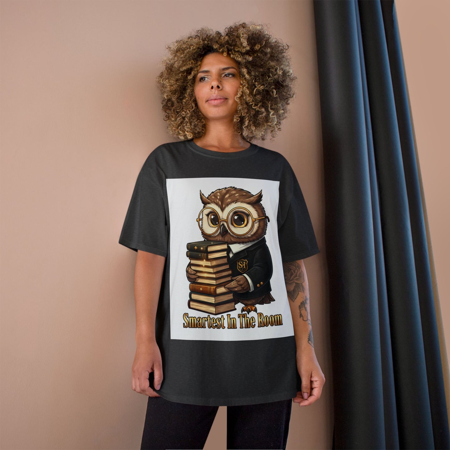 Smartest In The Room Owl T-Shirt — Cute Scholar Graphic Tee for Students & Teachers