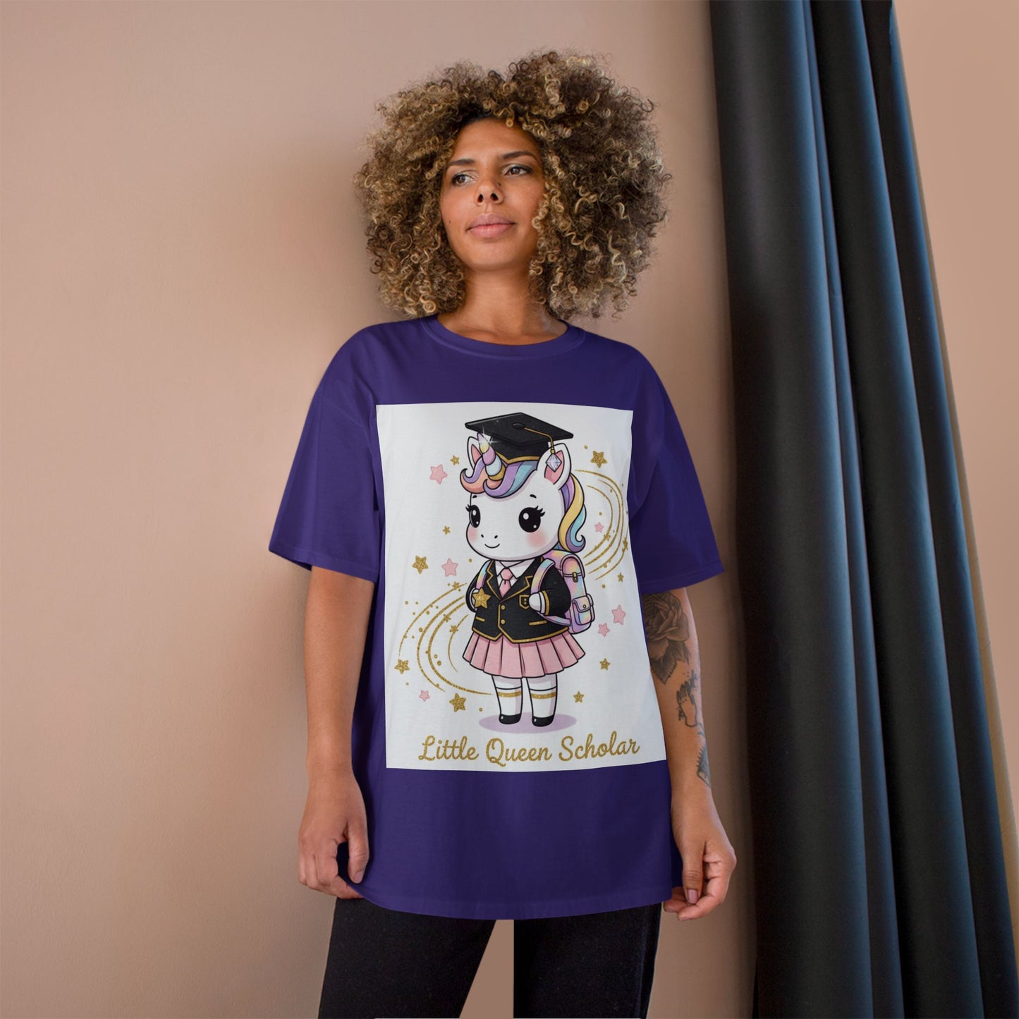 Little Queen Scholar T-Shirt — Cute Graduation Unicorn Tee for Girls