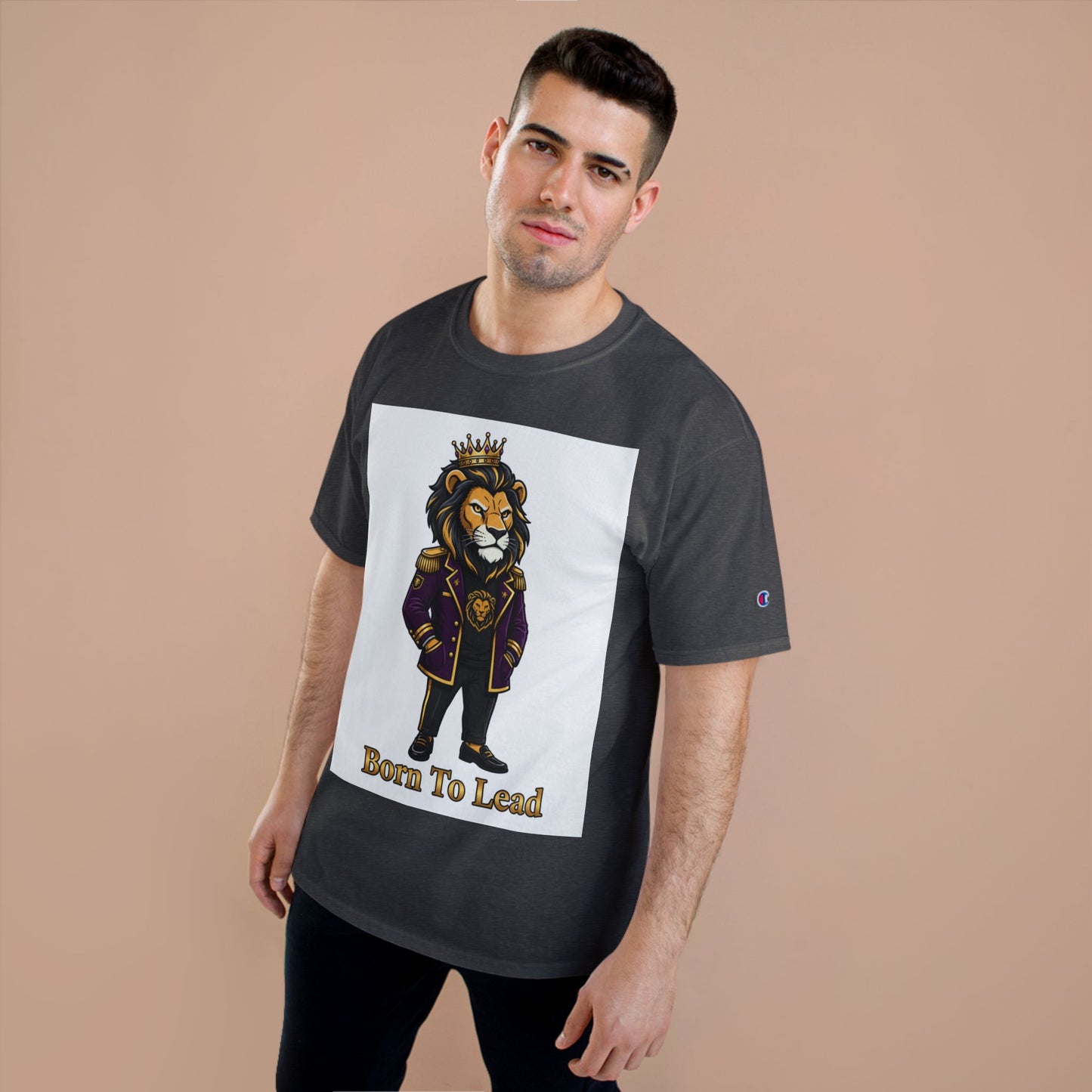 Born To Lead Lion T-Shirt — Regal Crowned Lion Graphic Tee